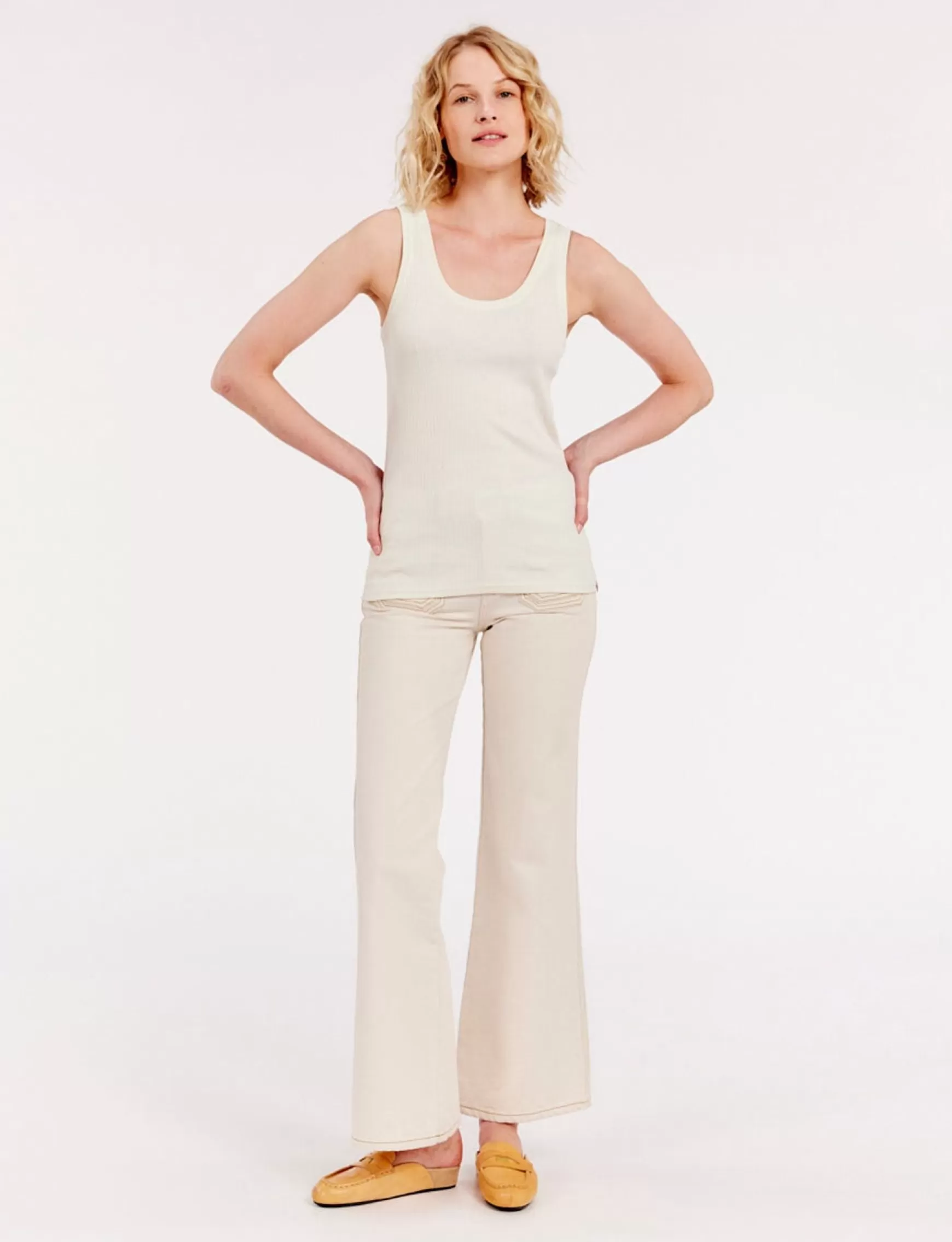 Ines de la Fressange Paris Amelie tank top in ivory jersey Clearance
