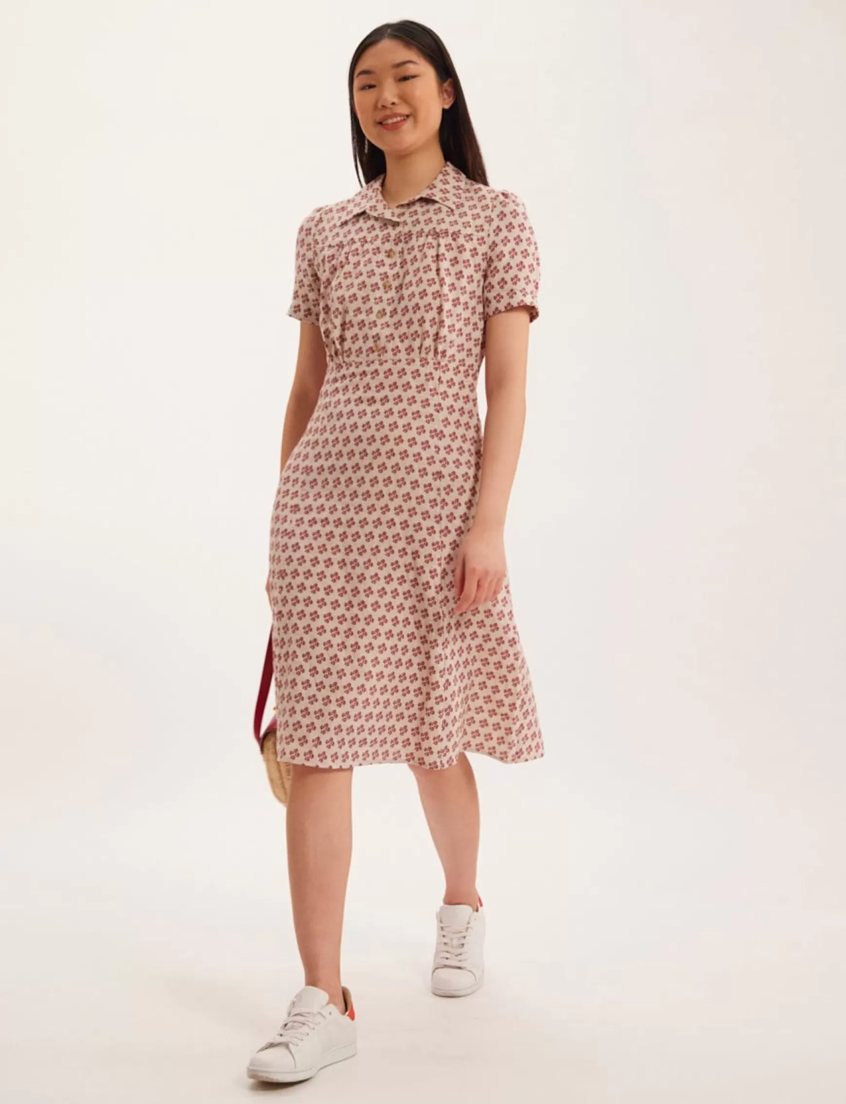 Ines de la Fressange Paris Angèle linen print dress Flash Sale