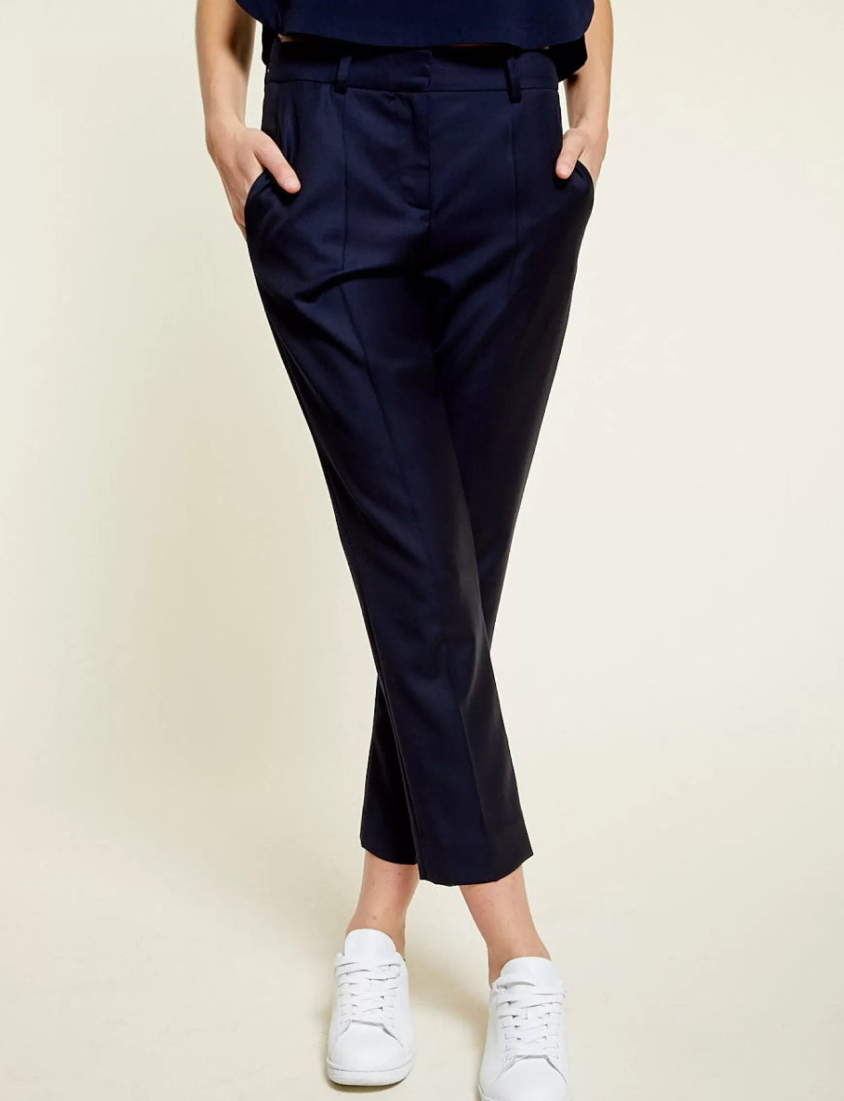 Ines de la Fressange Paris Audrey trousers navy blue wool ASK IF REF TO ACTIVATE ? New