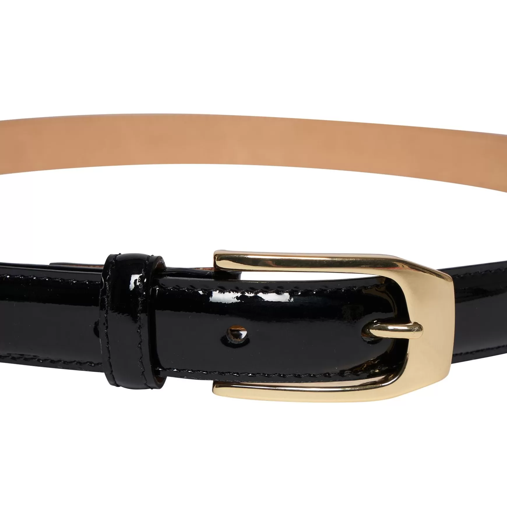 Ines de la Fressange Paris Aurelia black patent leather belt Clearance