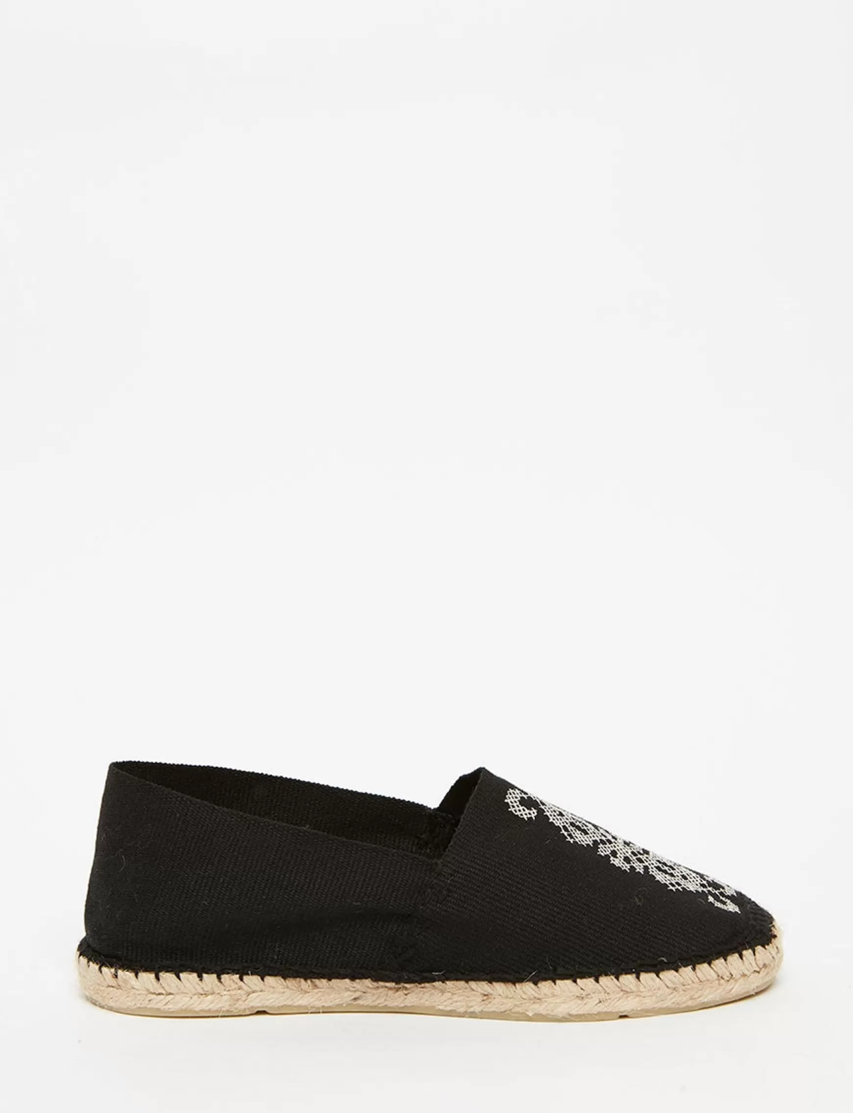 Ines de la Fressange Paris Auriane black embroidered espadrilles Discount