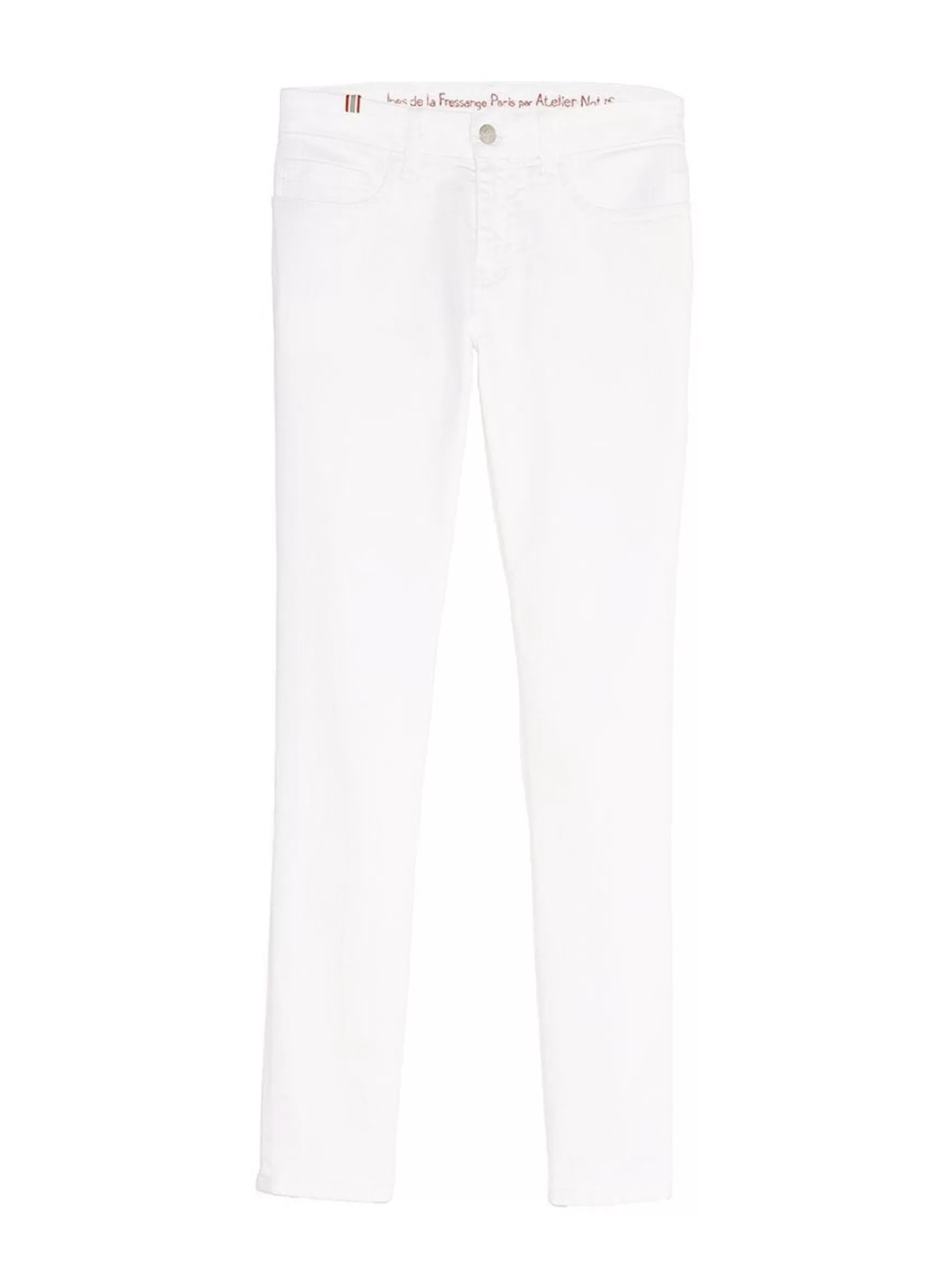 Ines de la Fressange Paris Bamboo slim fit white cotton jeans x Notify Hot
