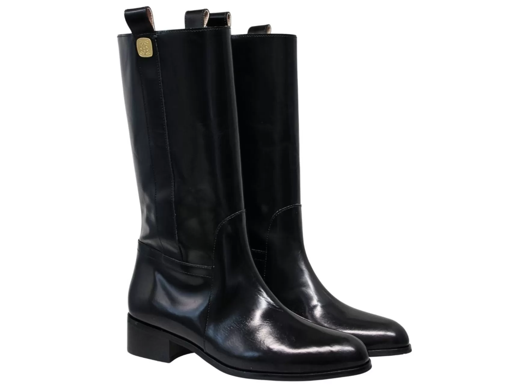 Ines de la Fressange Paris Black Lana boots in smooth leather Cheap