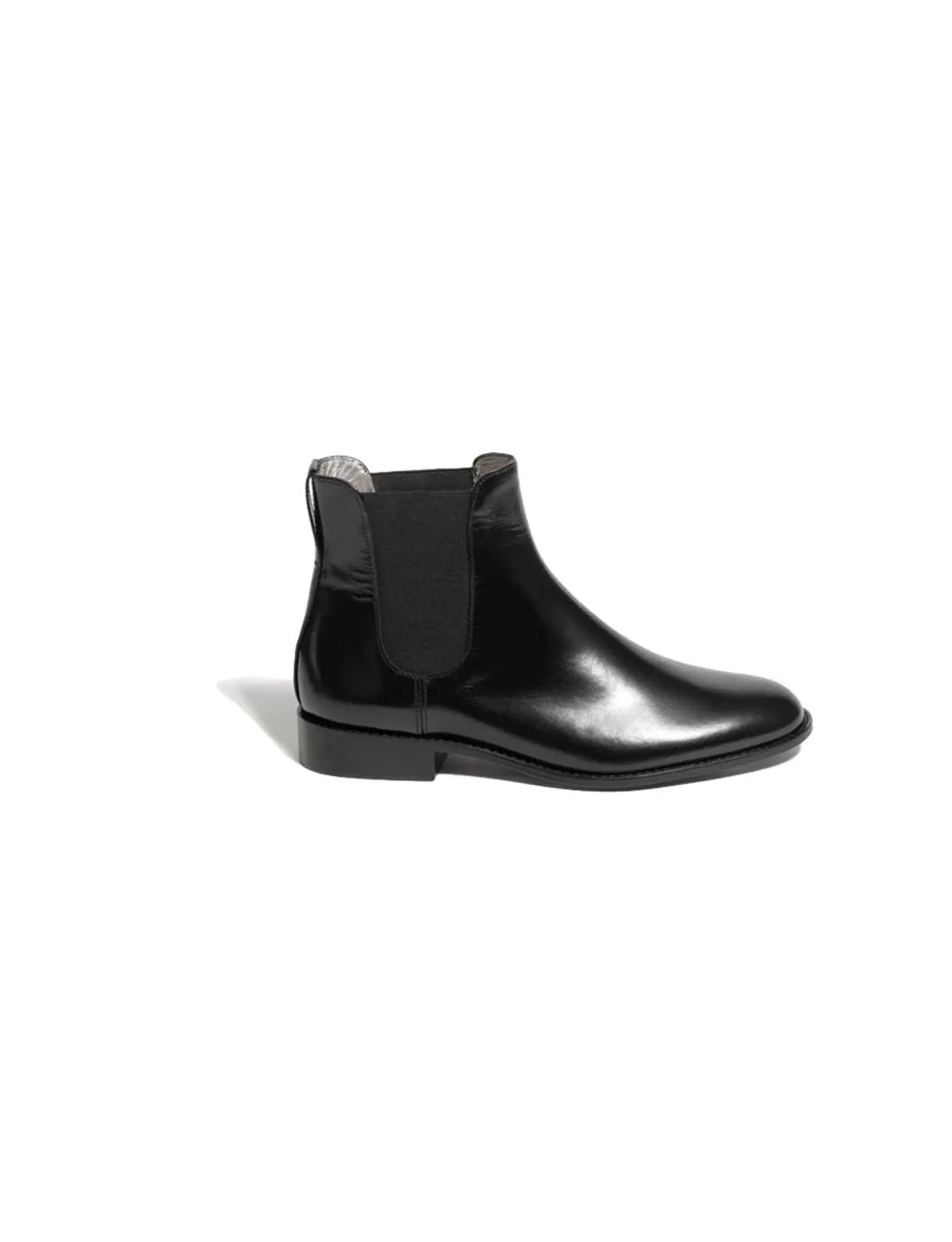 Ines de la Fressange Paris Black leather Chelsea boots Store