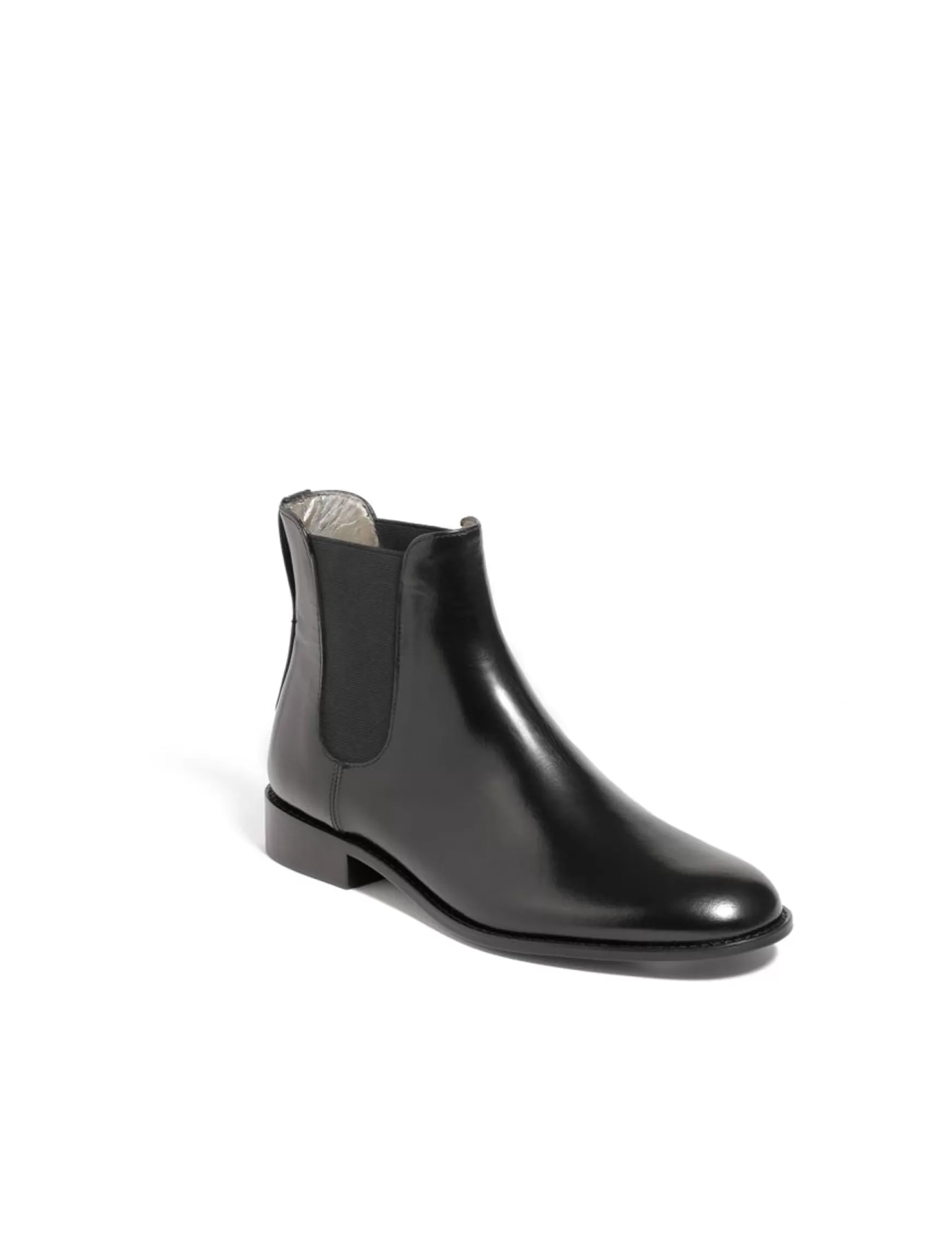 Ines de la Fressange Paris Black leather Chelsea boots Store