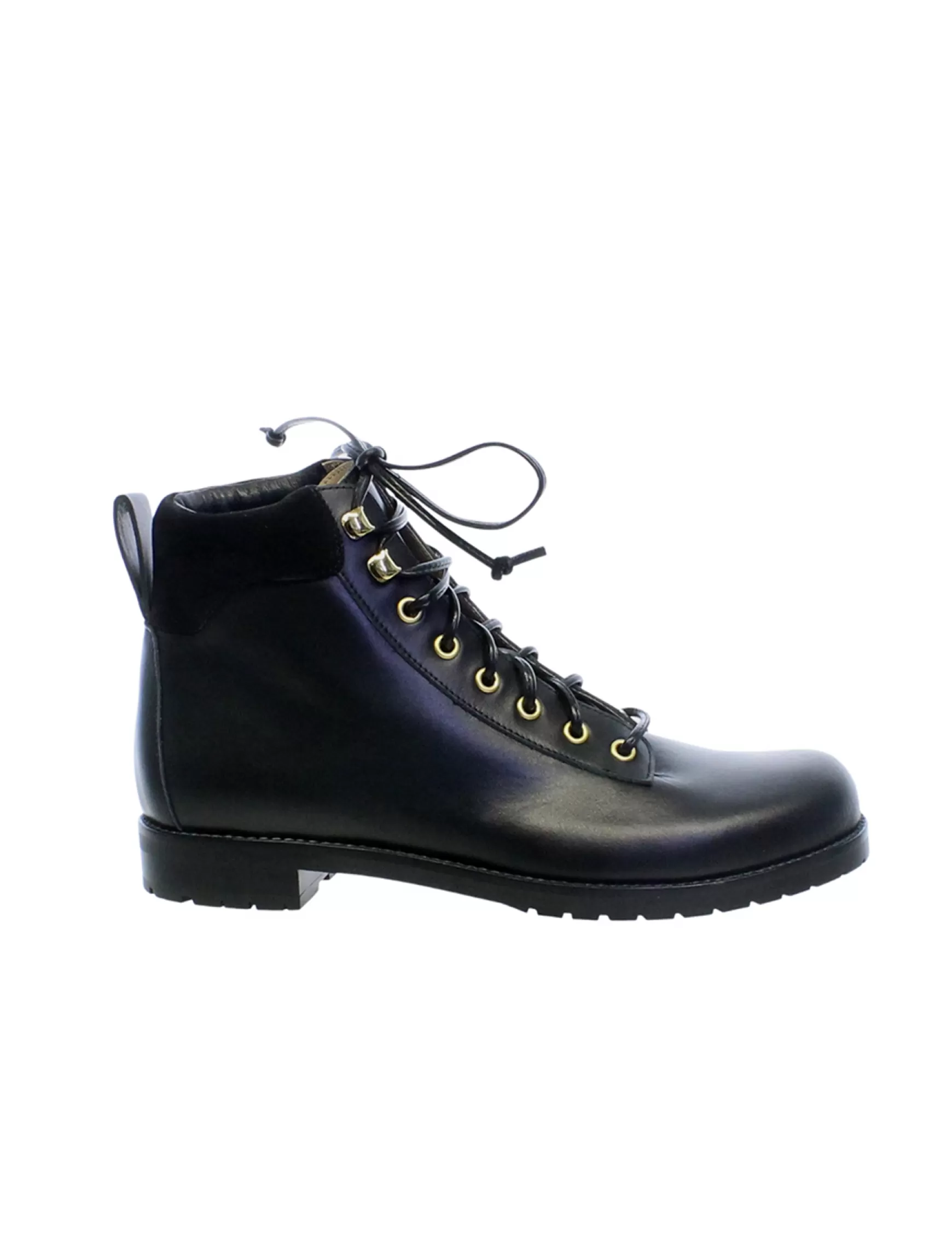Ines de la Fressange Paris Black leather mountain boot New