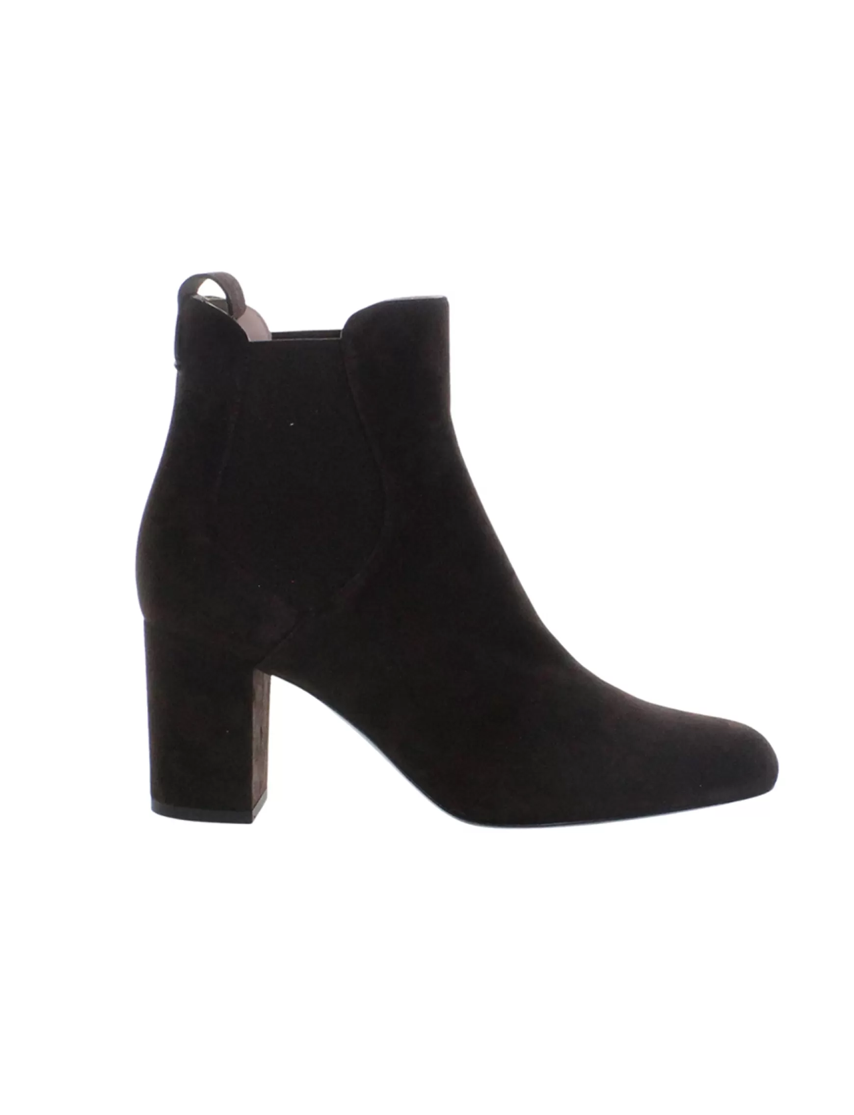 Ines de la Fressange Paris Brown suede ankle boot with heel Fashion