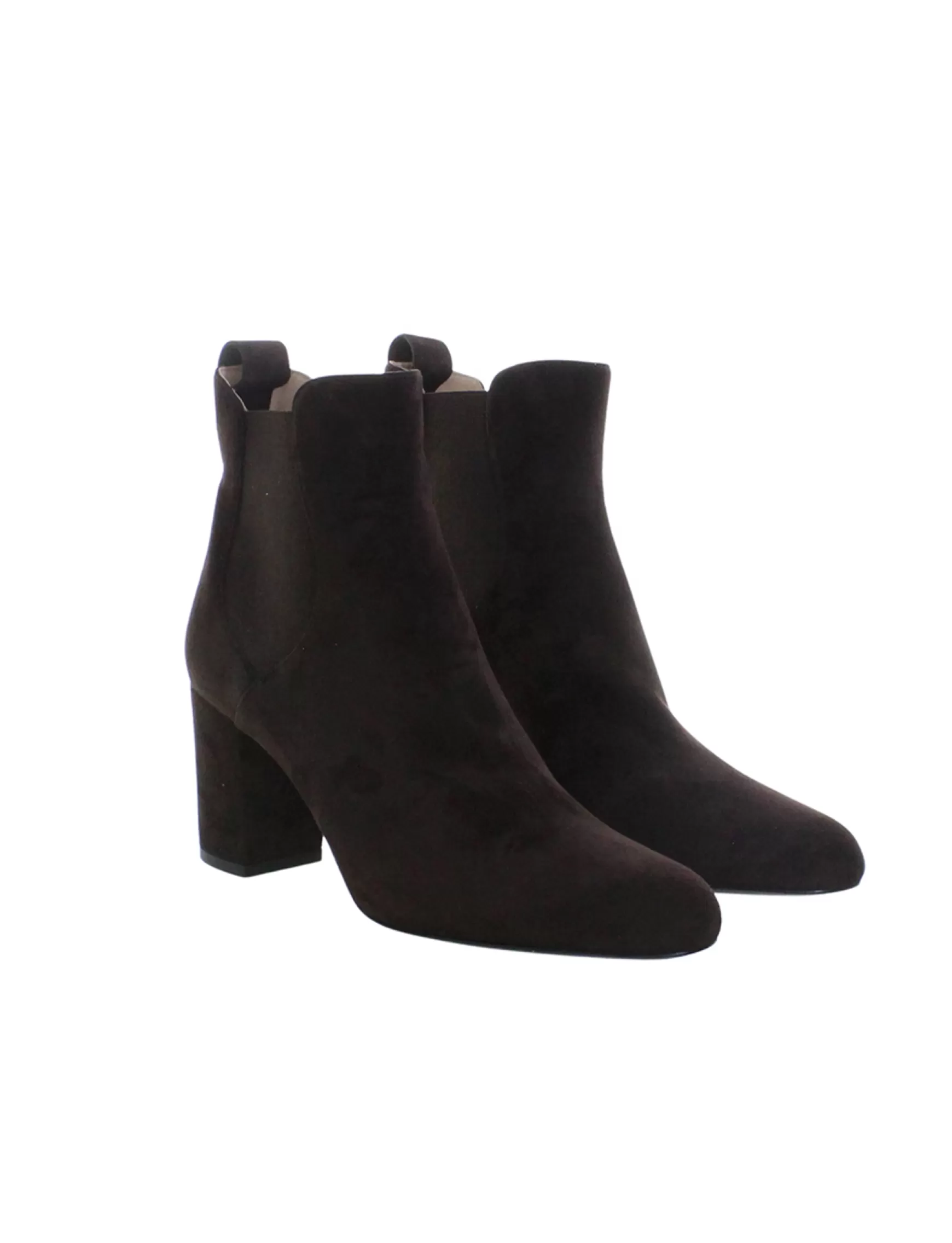 Ines de la Fressange Paris Brown suede ankle boot with heel Fashion