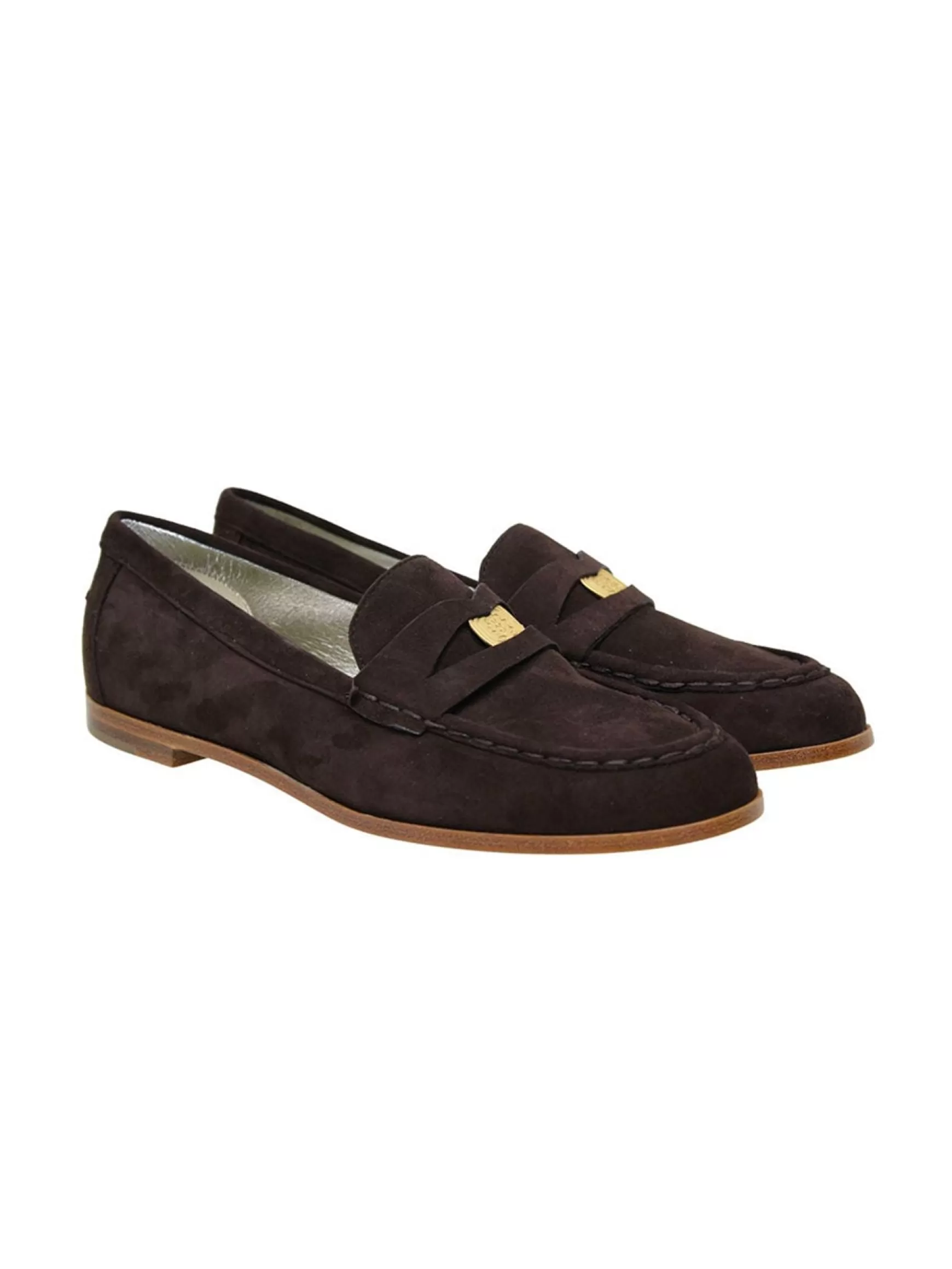 Ines de la Fressange Paris Brown suede loafer New
