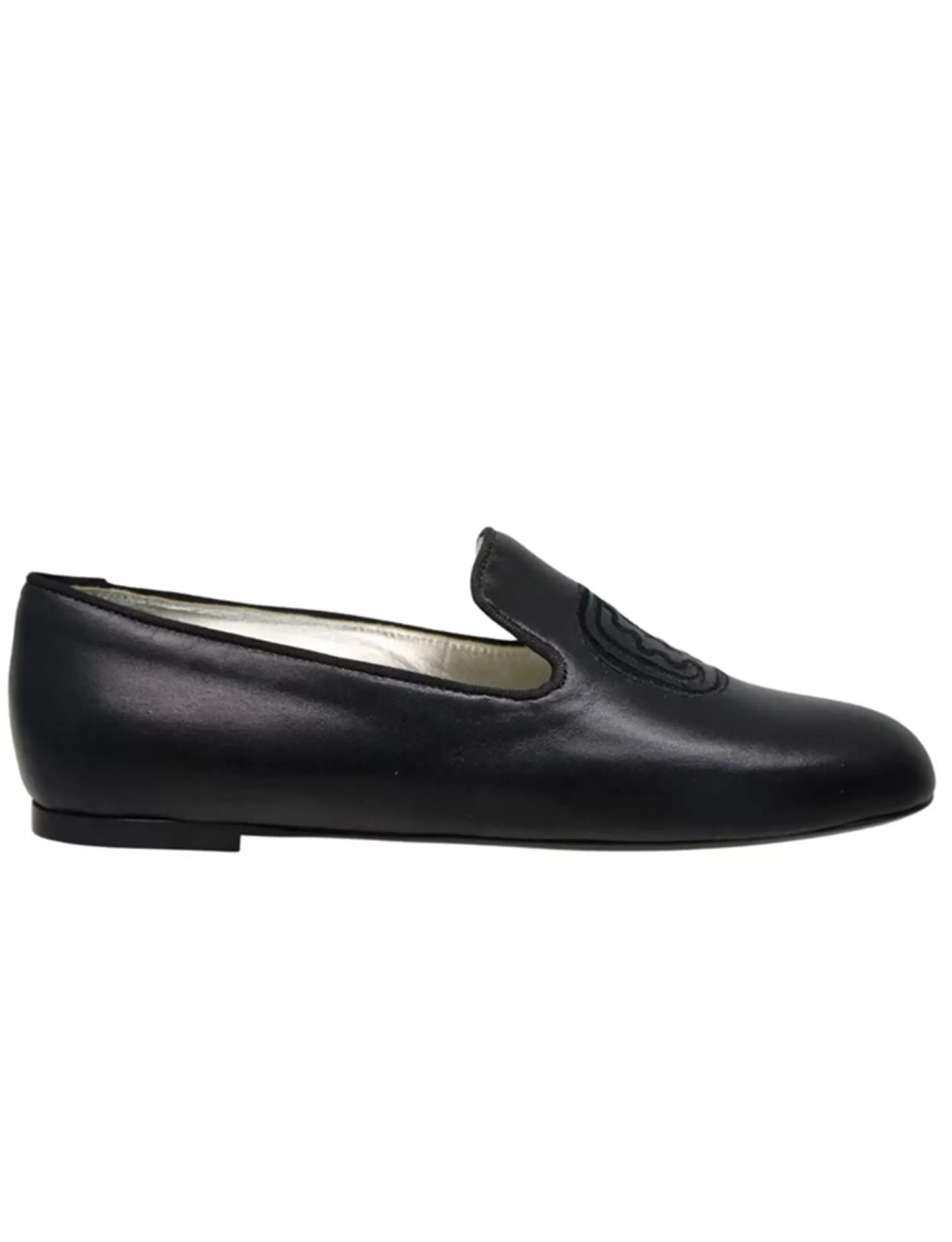 Ines de la Fressange Paris Callie embroidered loafer in black leather Sale
