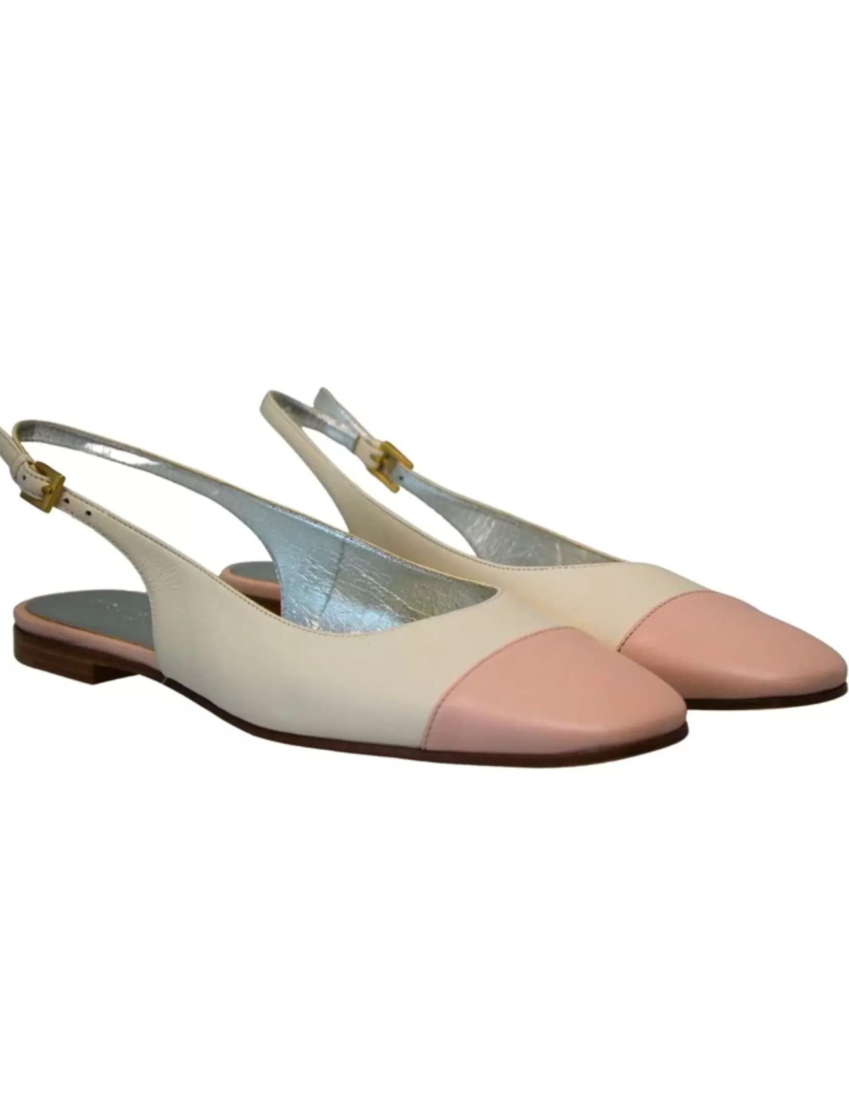 Ines de la Fressange Paris Celia cream and nude slingback ballerina Cheap