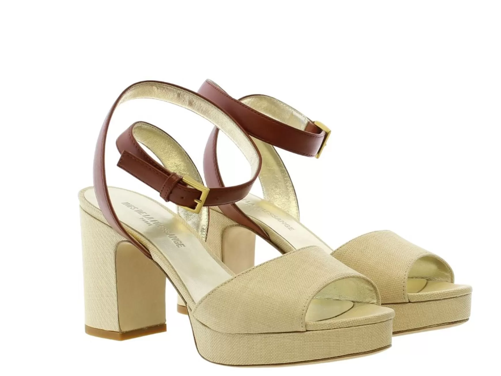 Ines de la Fressange Paris Cognac platform sandal Outlet