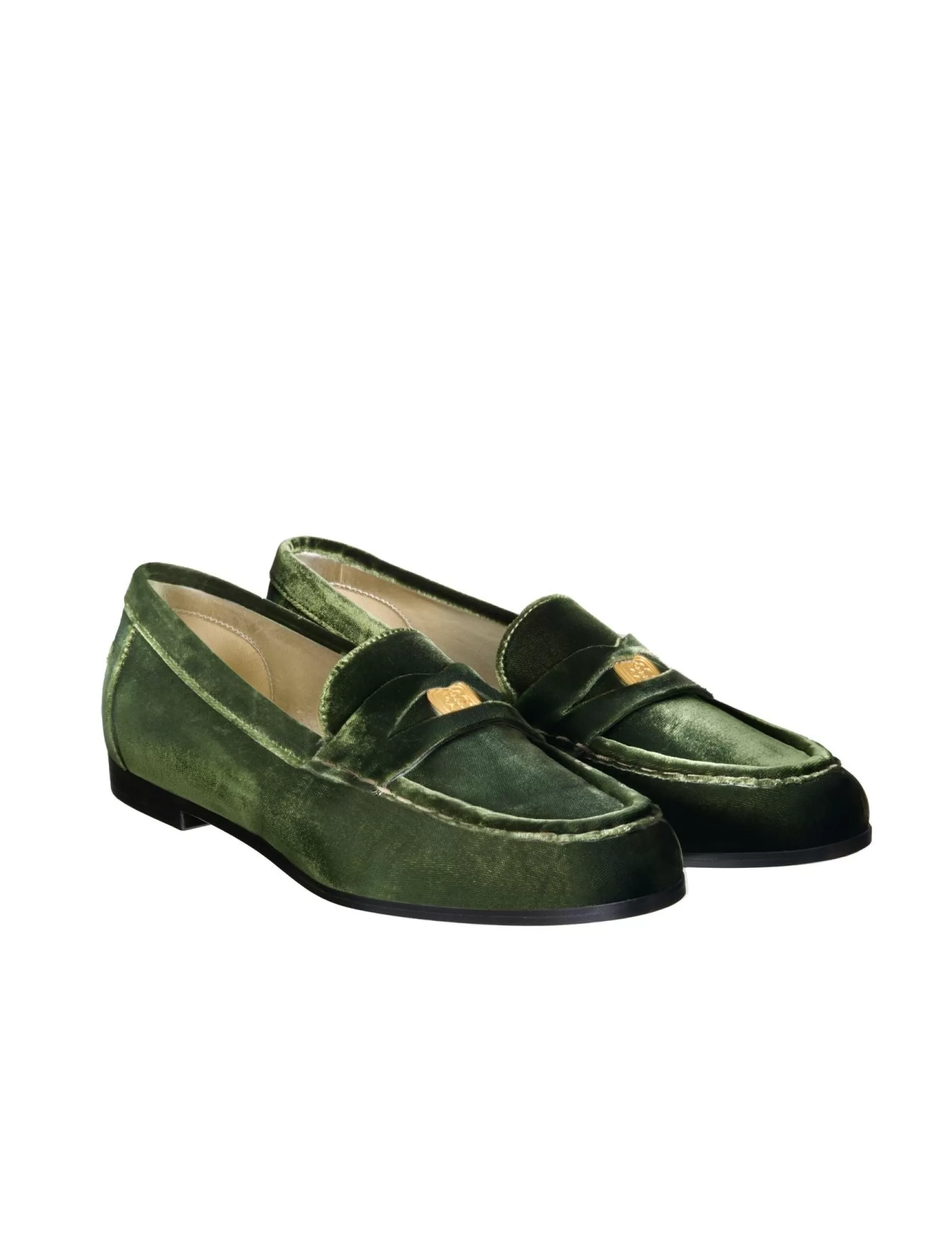 Ines de la Fressange Paris Elvire green leather loafer Hot