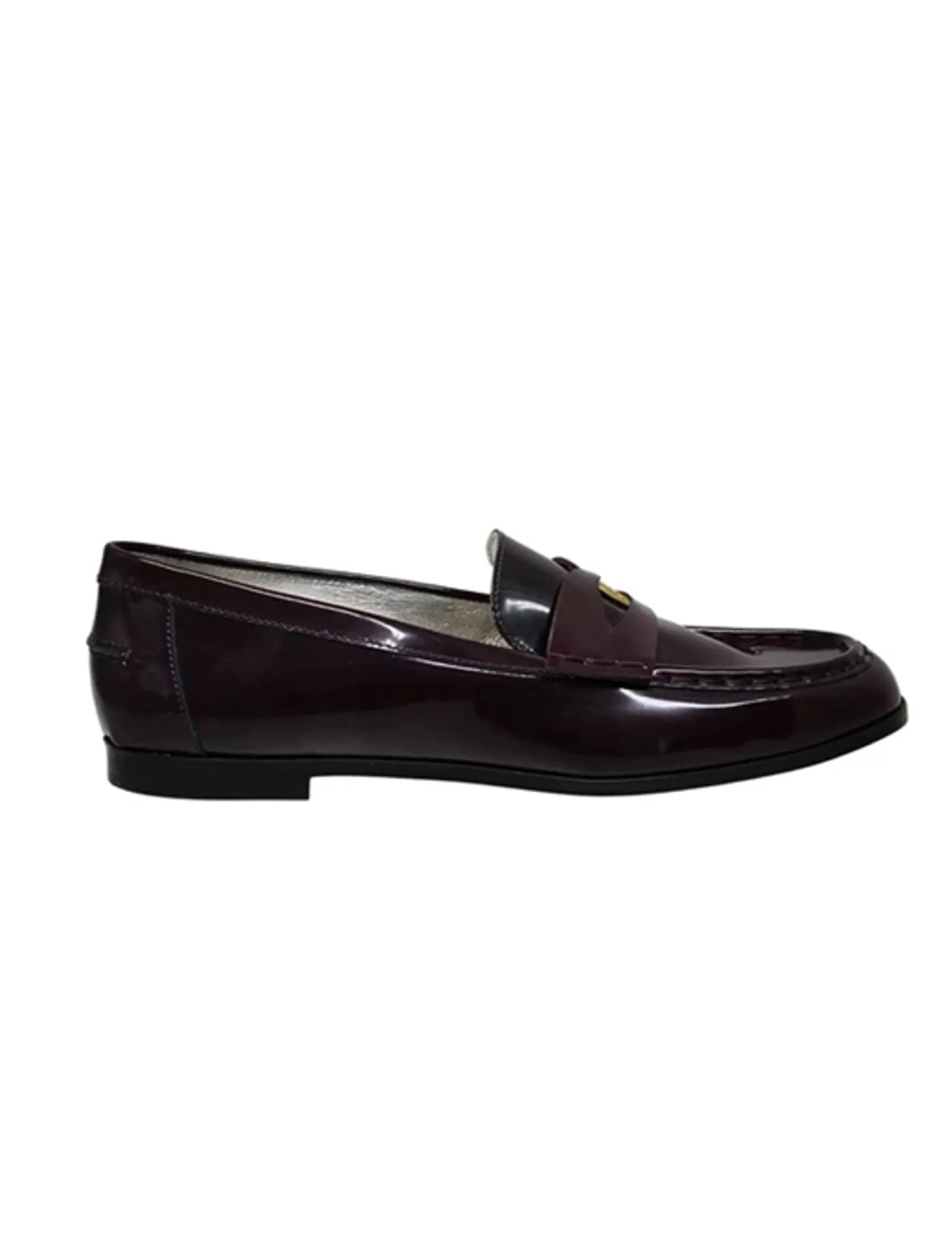 Ines de la Fressange Paris Elvire loafer in smooth burgundy leather Best