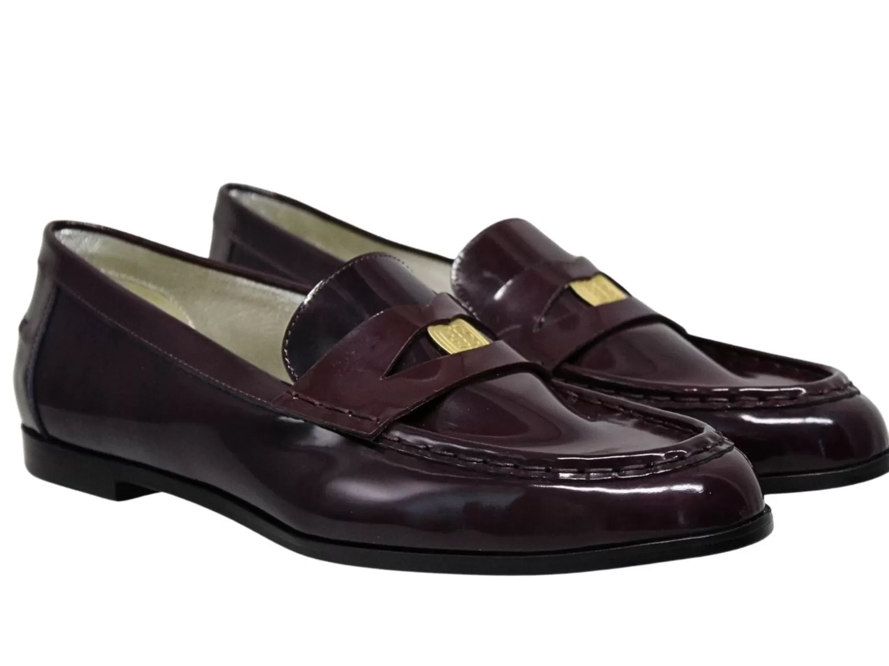 Ines de la Fressange Paris Elvire loafer in smooth burgundy leather Best