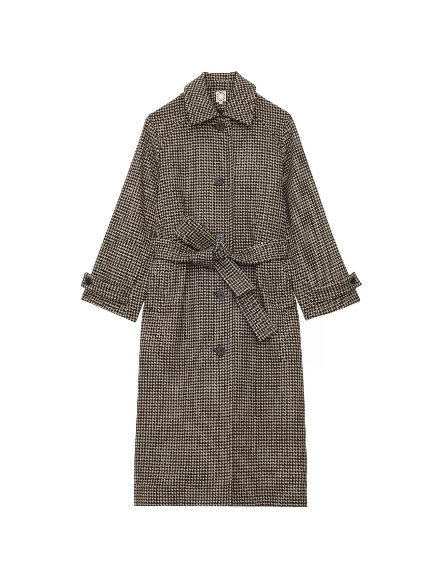 Ines de la Fressange Paris Esmé coat in houndstooth wool-blend New