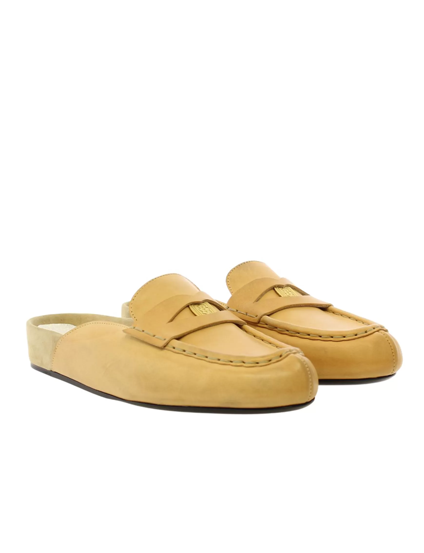 Ines de la Fressange Paris Flavie natural leather moccasin mule Store