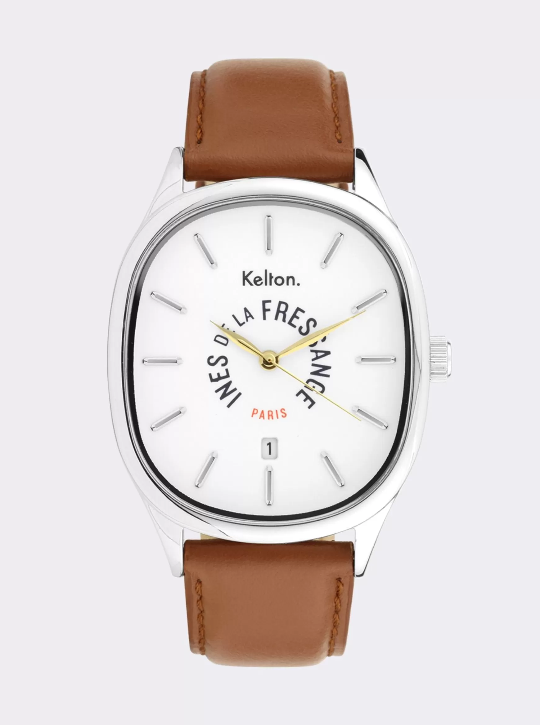 Ines de la Fressange Paris Grande Colorama camel watch Kelton x New