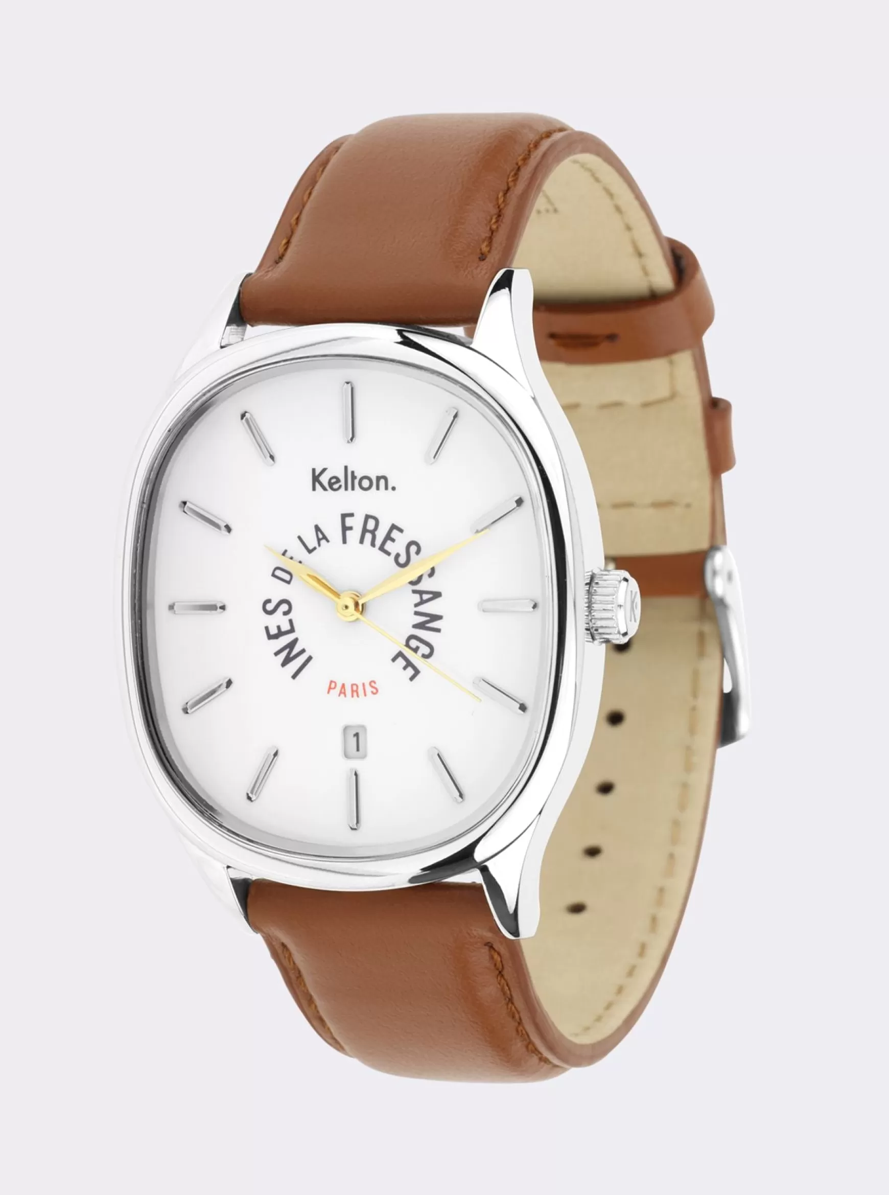 Ines de la Fressange Paris Grande Colorama camel watch Kelton x New