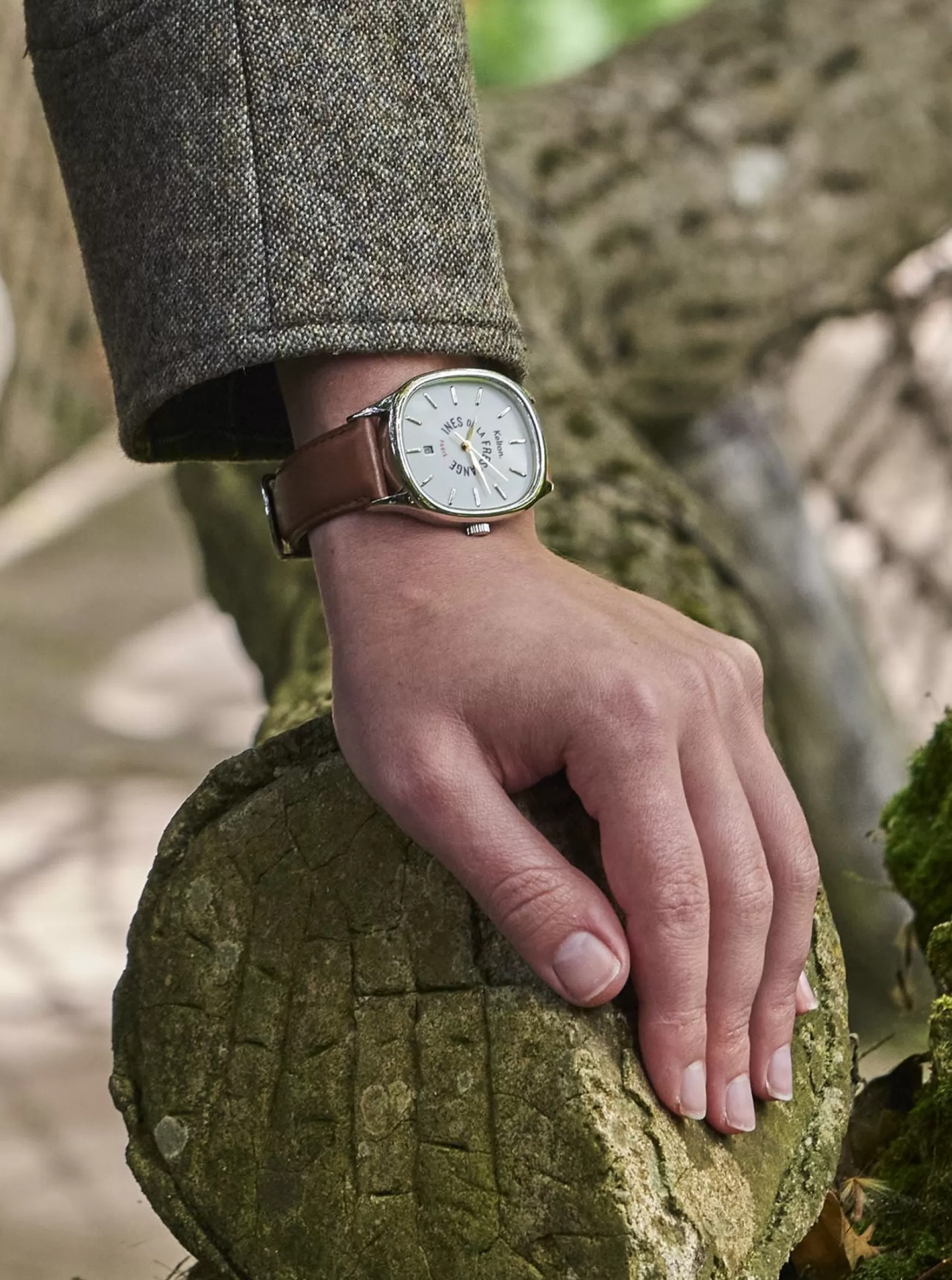 Ines de la Fressange Paris Grande Colorama camel watch Kelton x New