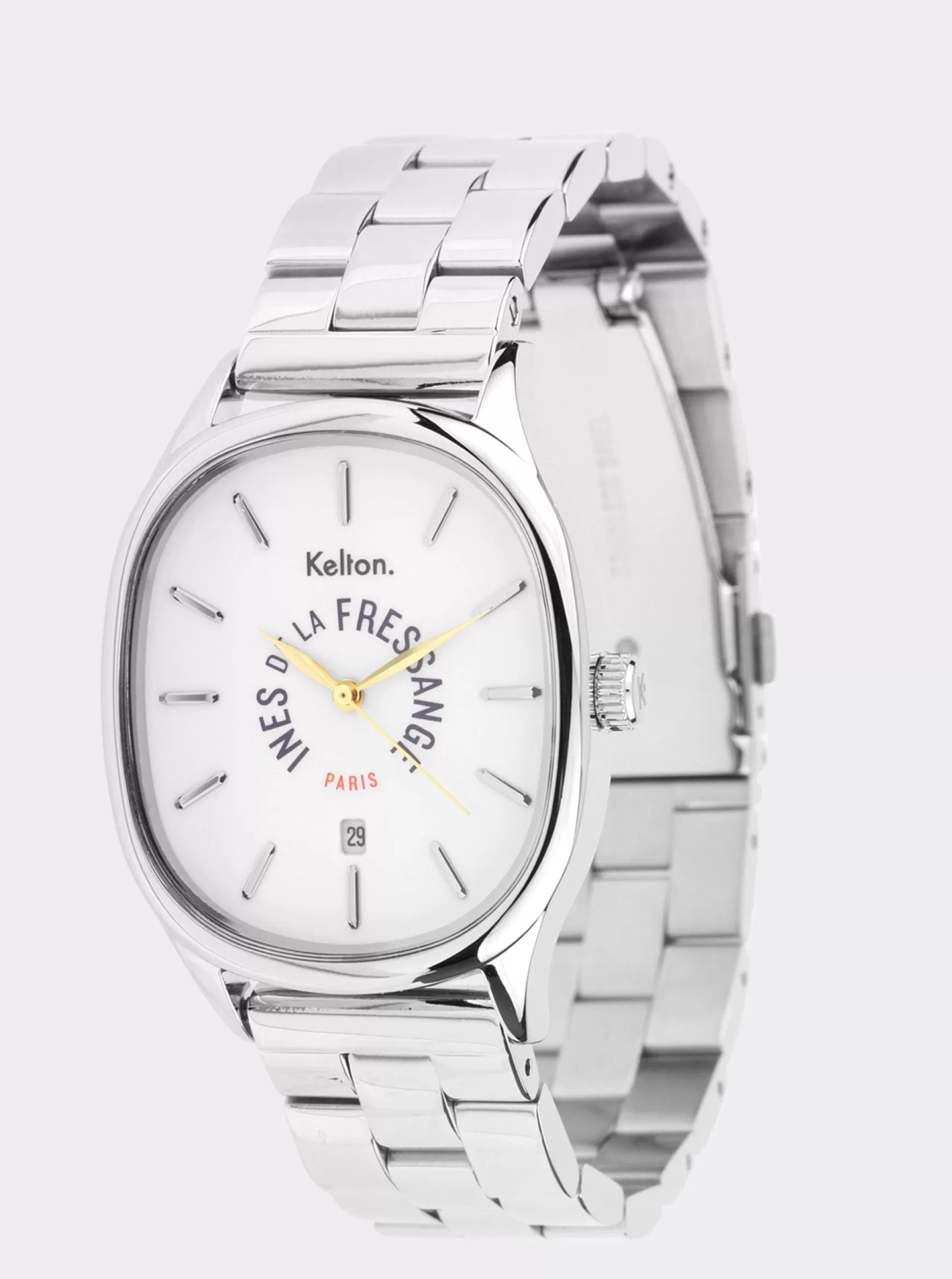 Ines de la Fressange Paris Grande Colorama silver watch Kelton x Flash Sale
