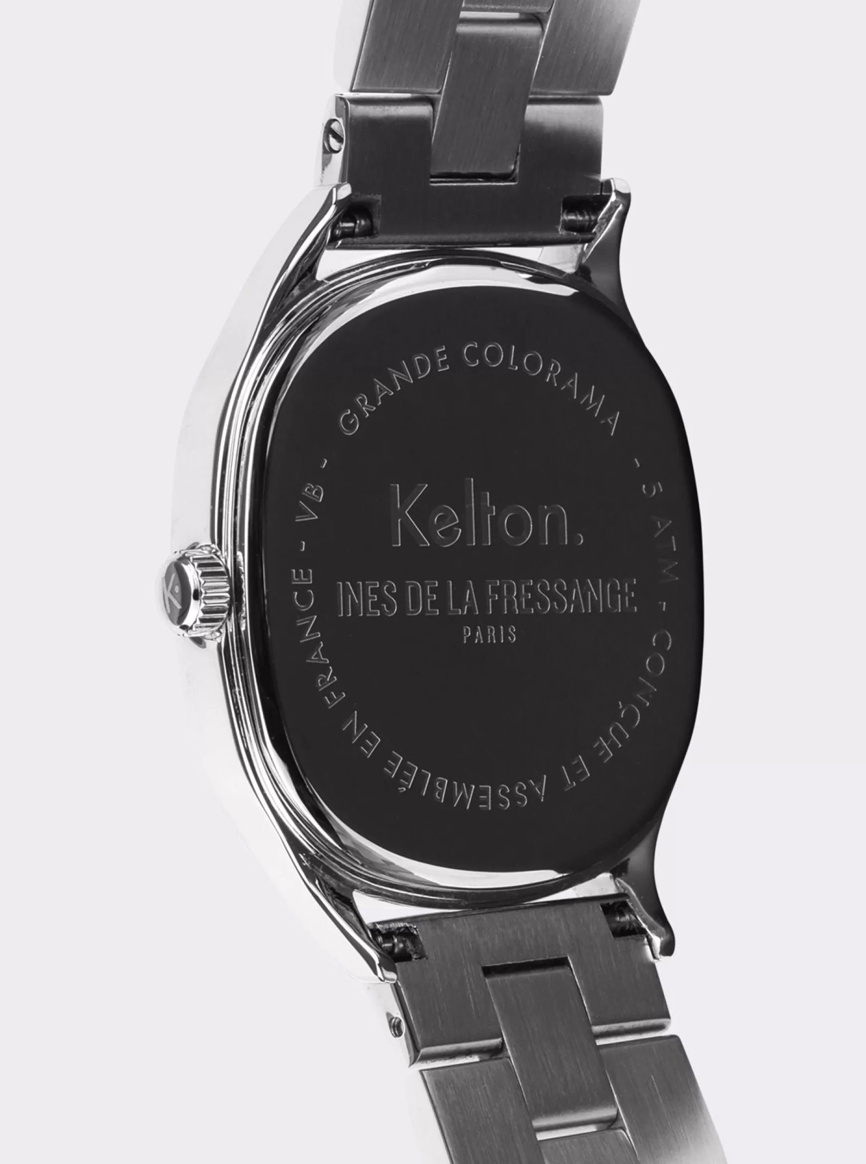 Ines de la Fressange Paris Grande Colorama silver watch Kelton x Flash Sale