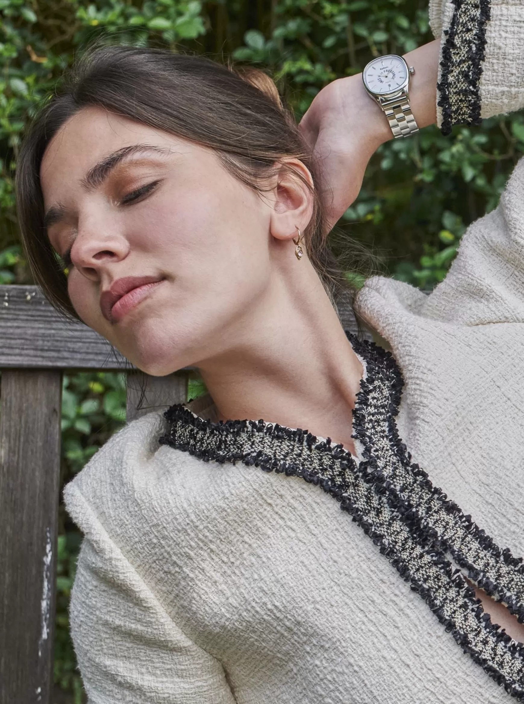 Ines de la Fressange Paris Grande Colorama silver watch Kelton x Flash Sale