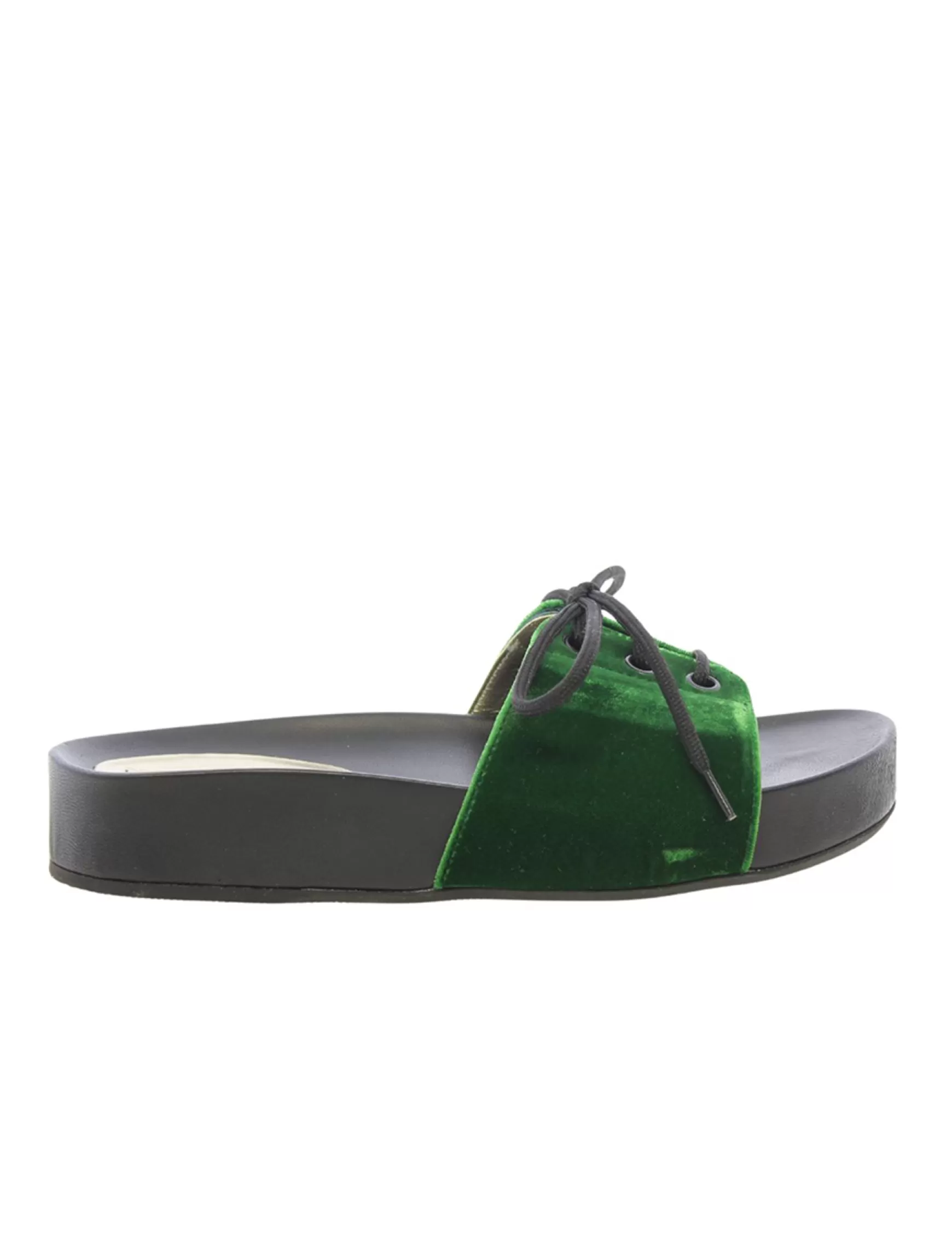 Ines de la Fressange Paris Green lace-up mule Best Sale