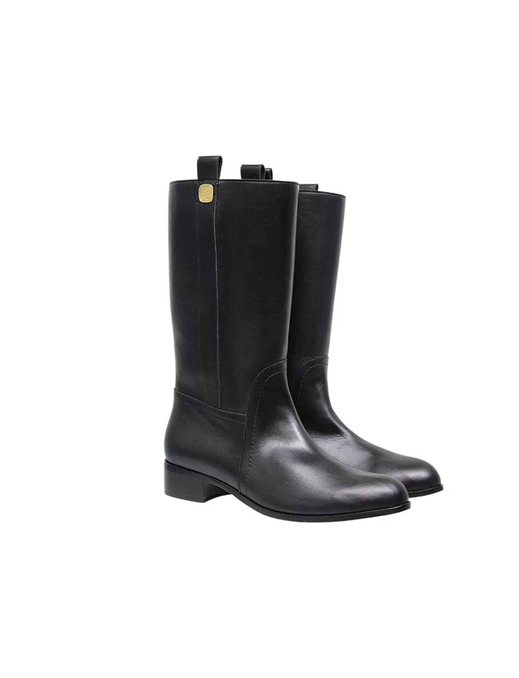 Ines de la Fressange Paris High boots in black leather Fashion