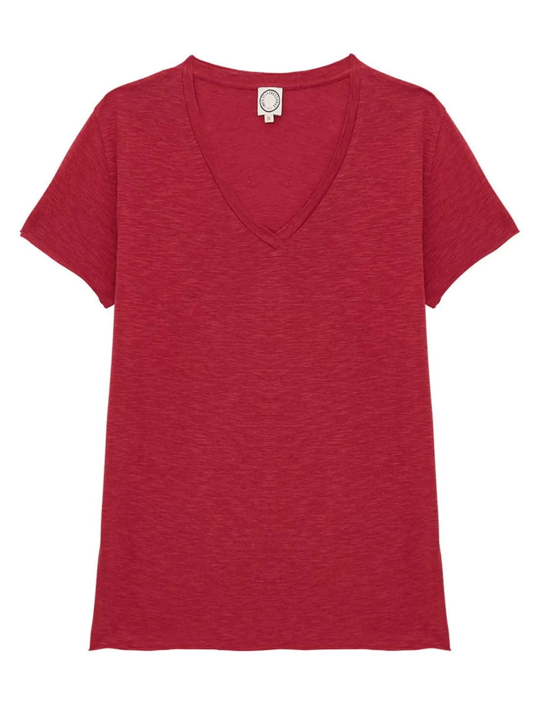 Ines de la Fressange Paris Katalina V-neck T-shirt Raspberry Clearance