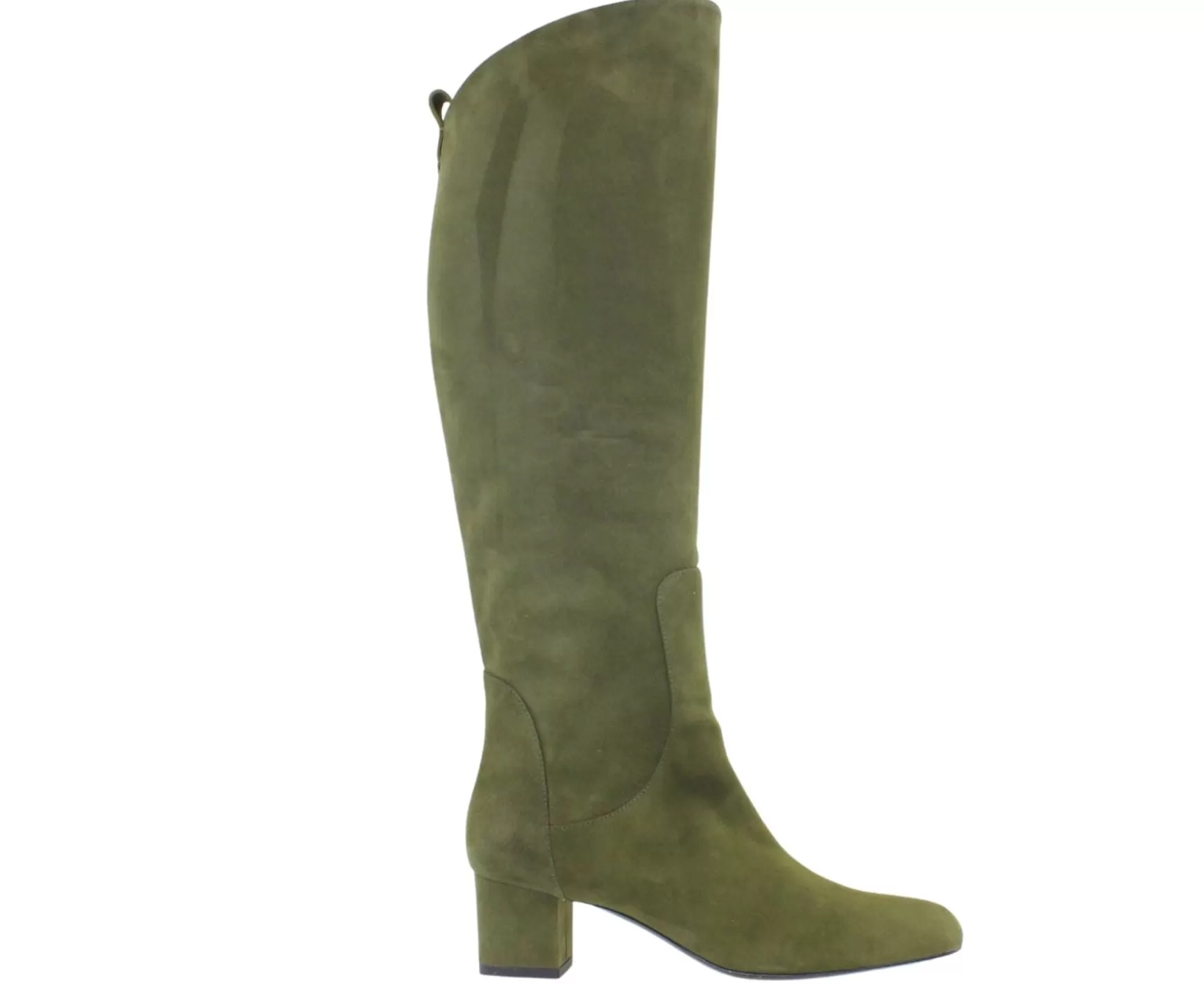 Ines de la Fressange Paris Khaki suede heel boot Discount