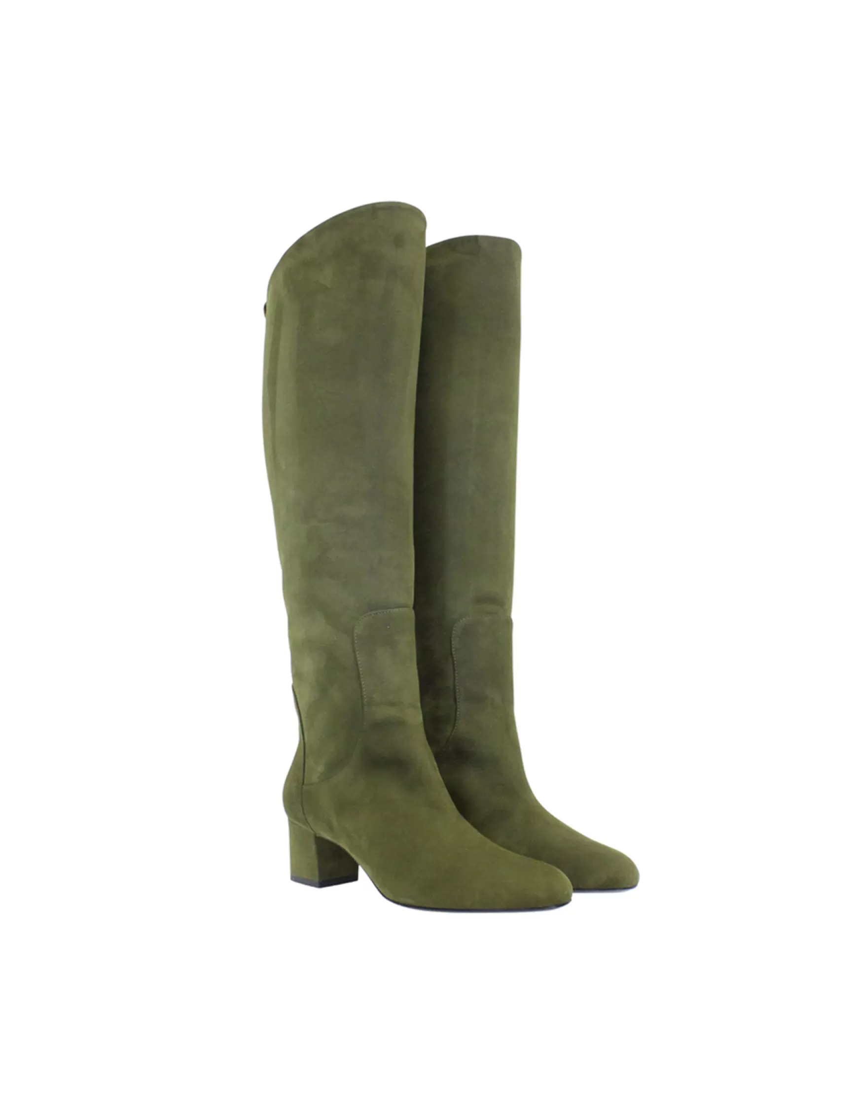 Ines de la Fressange Paris Khaki suede heel boot Discount