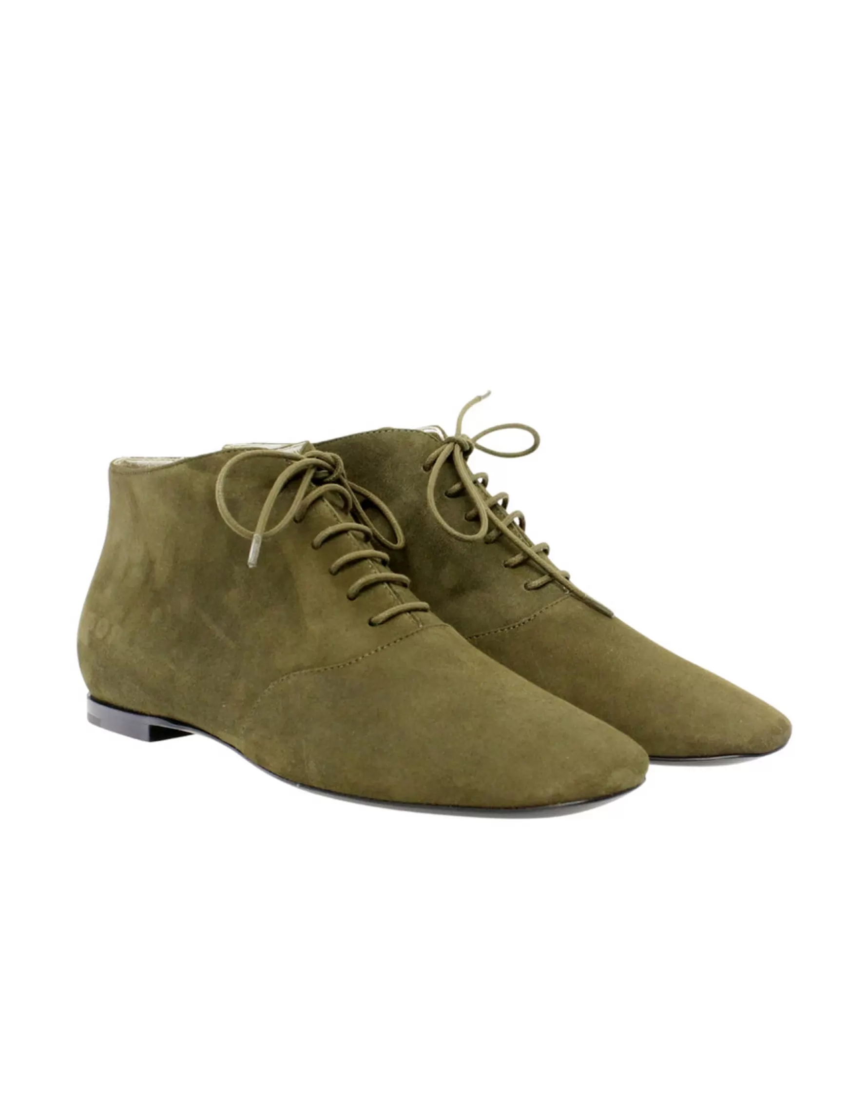 Ines de la Fressange Paris Khaki suede richelieu New