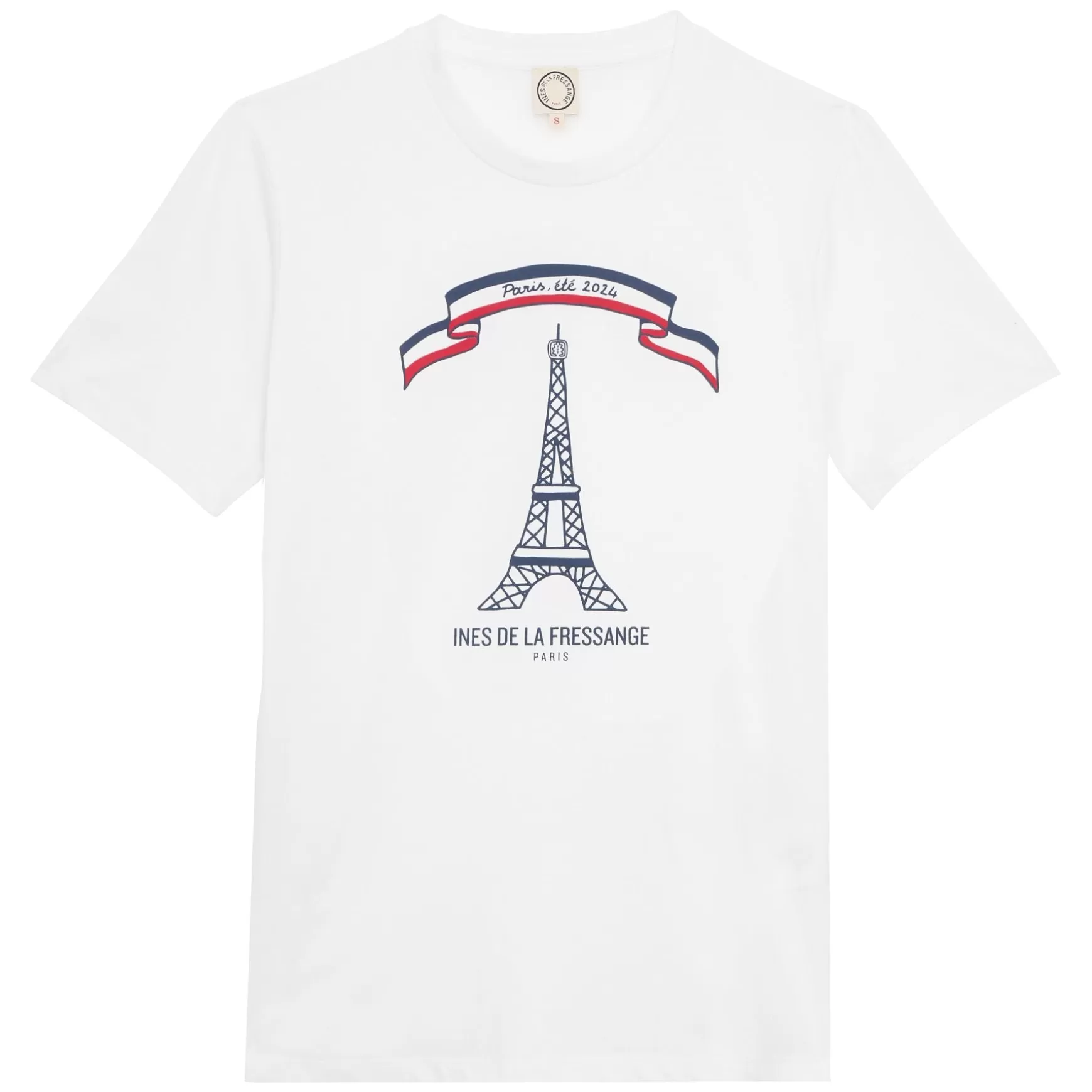 Ines de la Fressange Paris Limited edition T-shirt, summer 2024 in Paris, "Eiffel Tower" design Shop