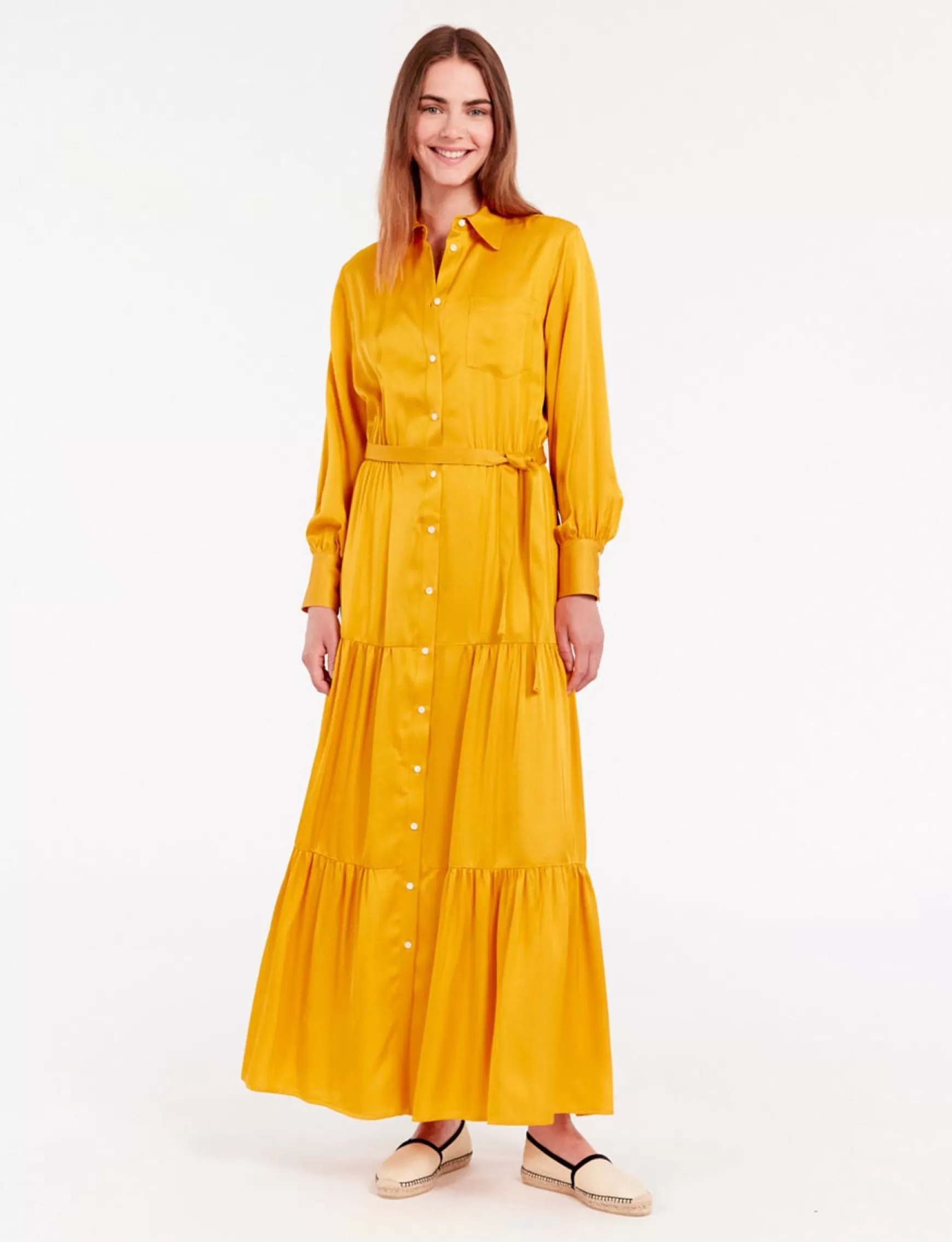Ines de la Fressange Paris Léna long dress with buttercup flounce Sale