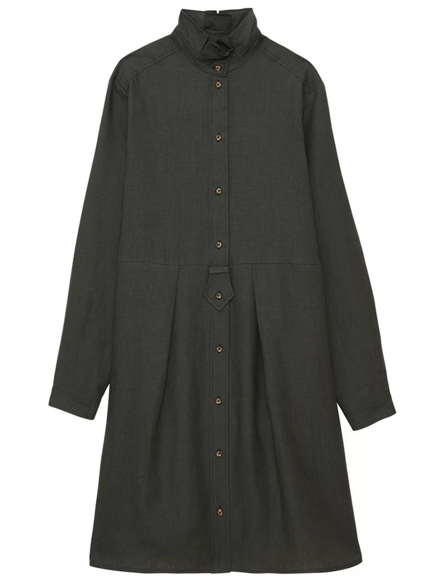 Ines de la Fressange Paris Monica dress in dark green linen Best Sale