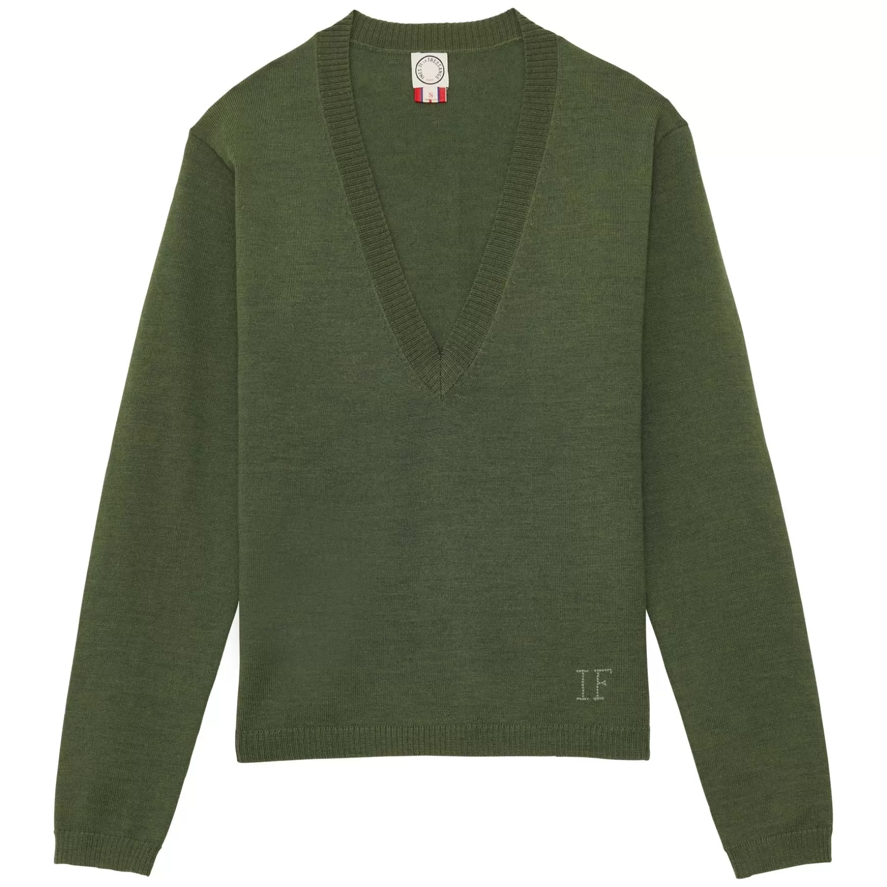 Ines de la Fressange Paris Morgana fine knit jumper, khaki Best