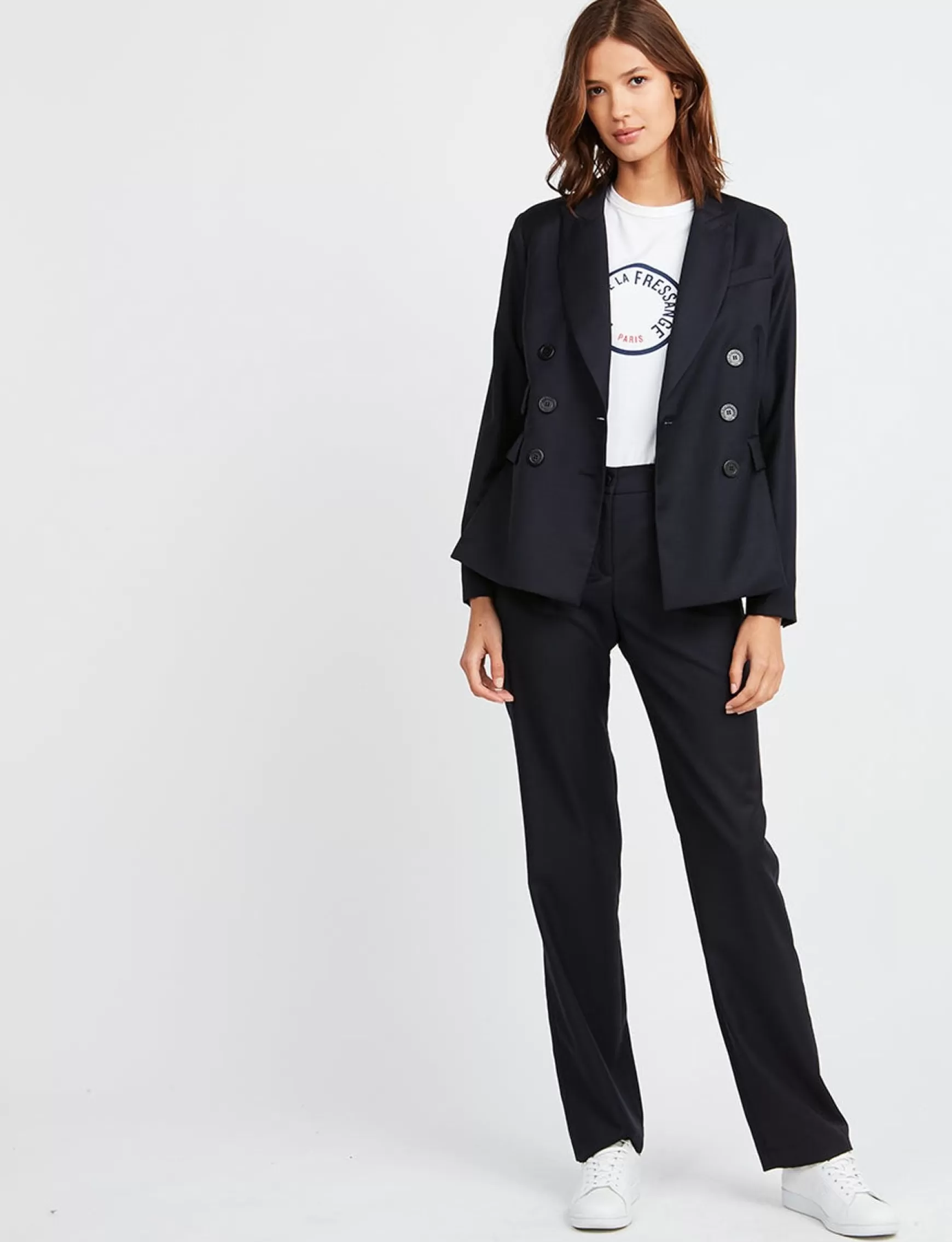 Ines de la Fressange Paris Navy blue Maurice wool jacket NO LONGER USED Flash Sale