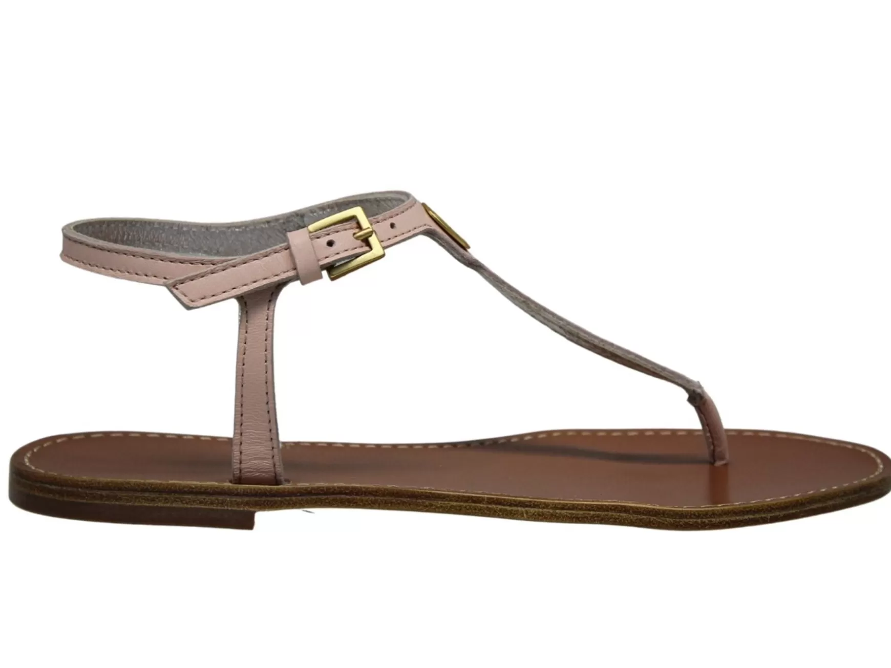 Ines de la Fressange Paris Nude leather flat sandals Sale