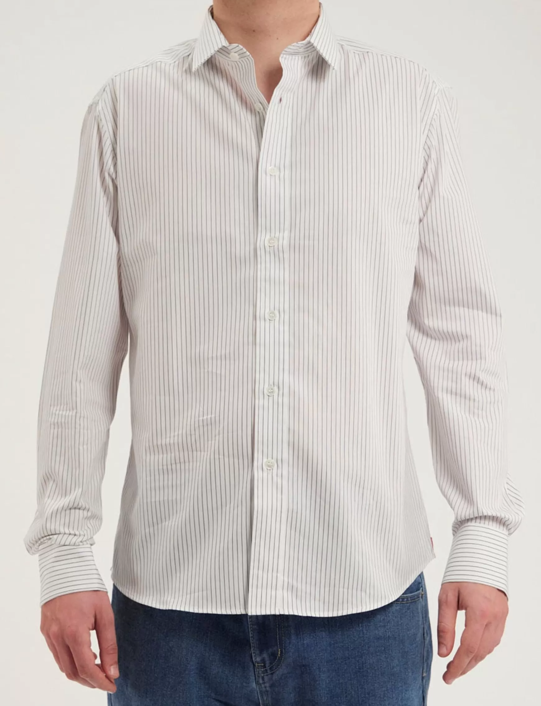 Ines de la Fressange Paris Olivier men's navy and white striped shirt Flash Sale