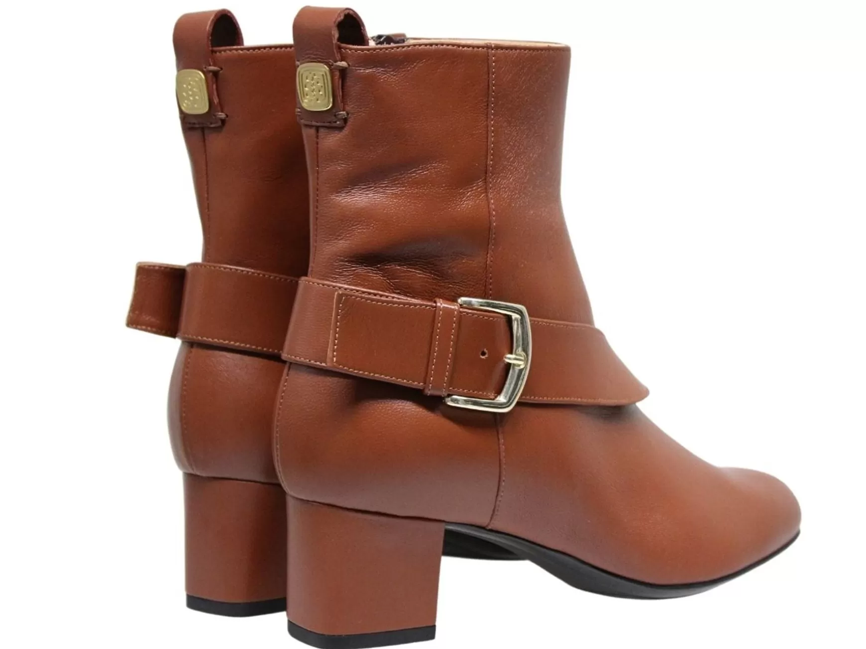 Ines de la Fressange Paris Olympia ankle boot with brown leather heel Discount