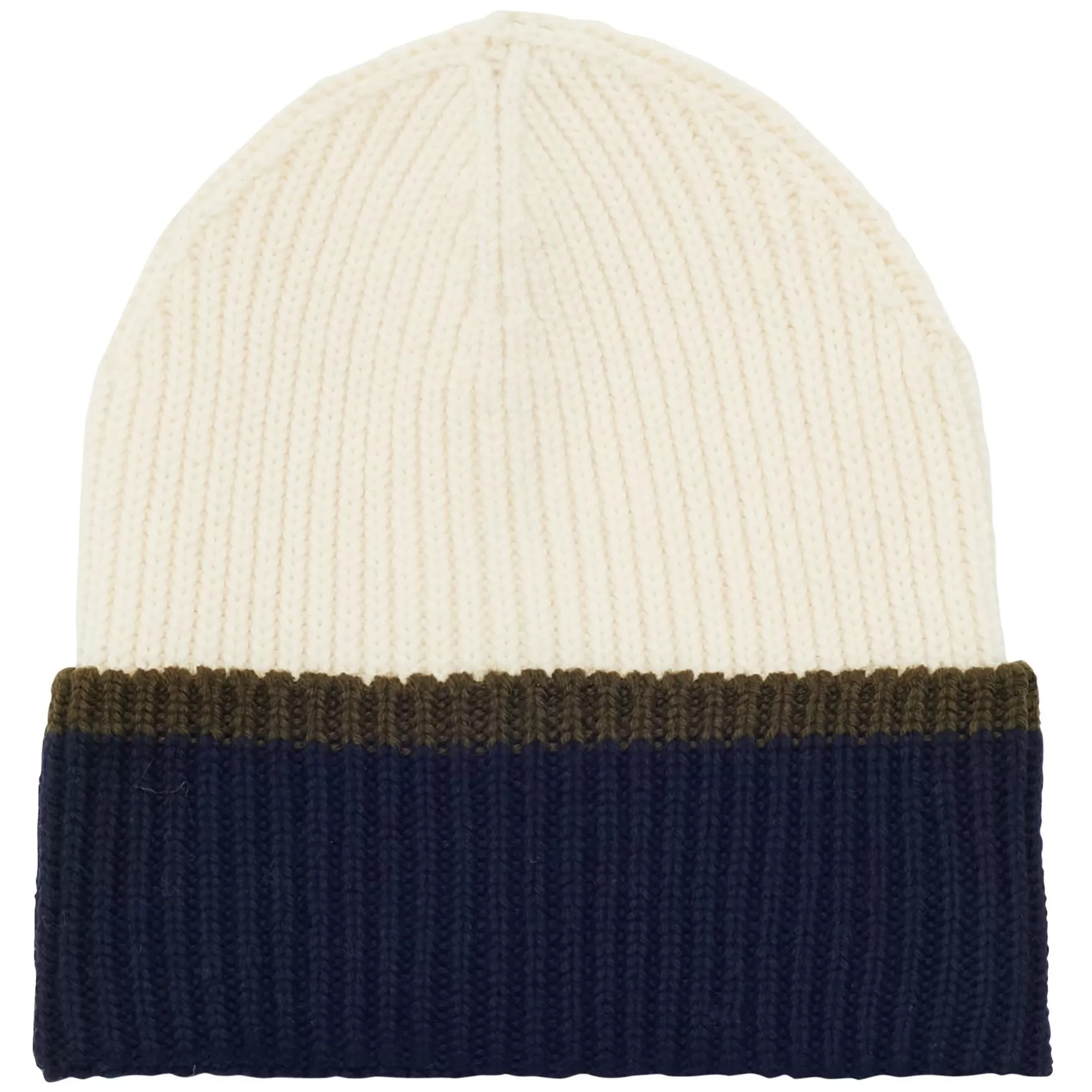 Ines de la Fressange Paris Pedro hat in ecru navy reverse knit, khaki mesh Discount