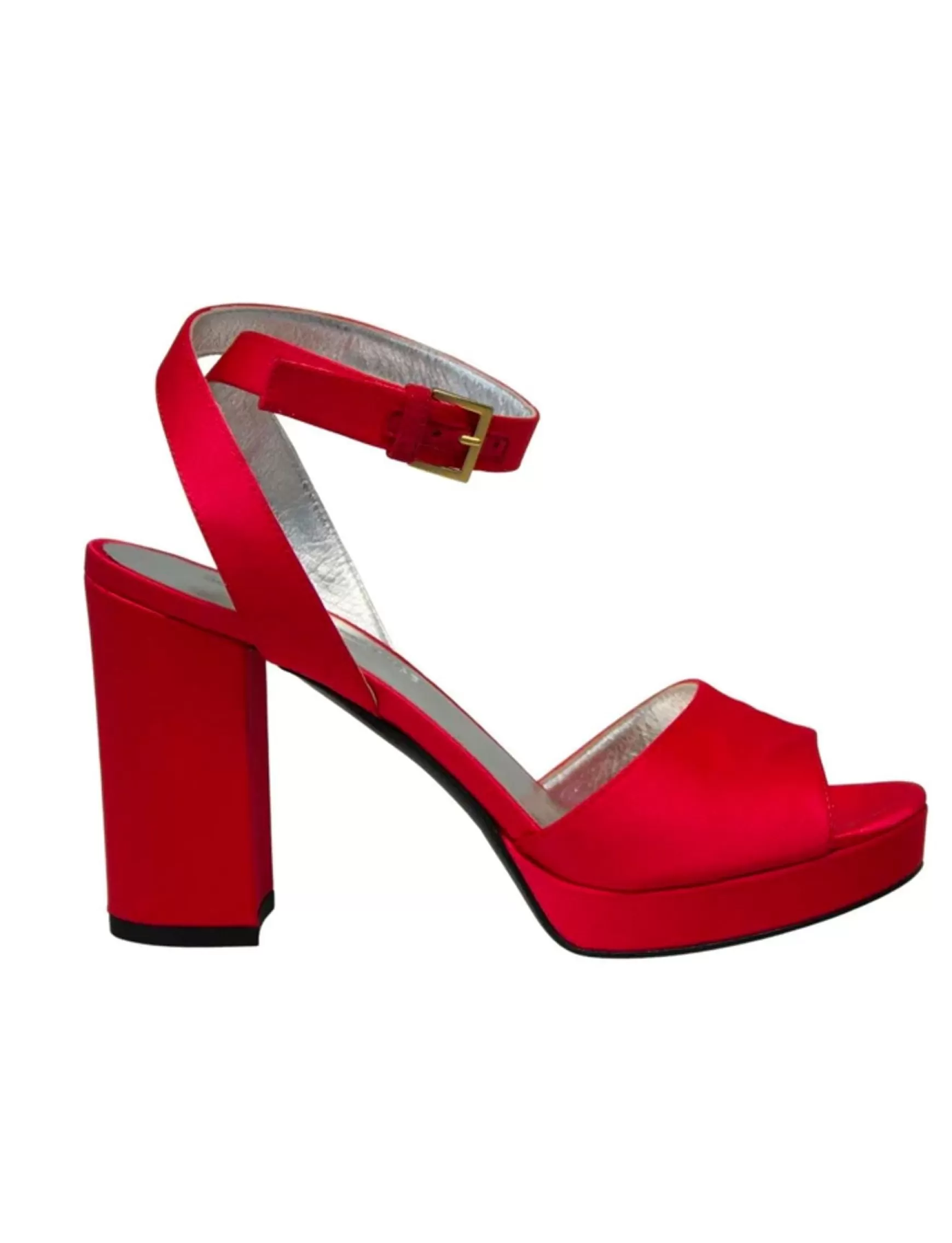 Ines de la Fressange Paris Platform sandals in red silk Best
