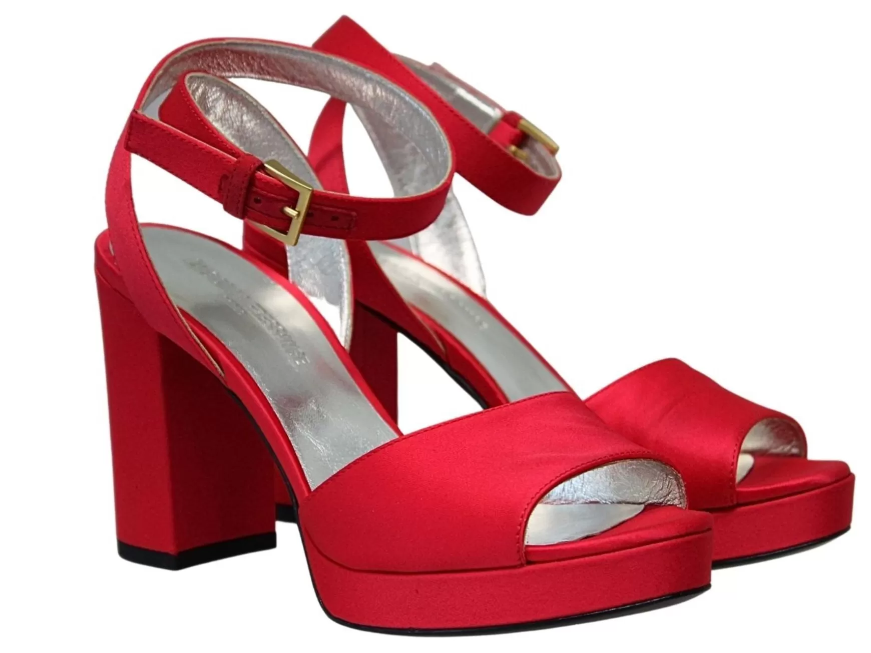 Ines de la Fressange Paris Platform sandals in red silk Best