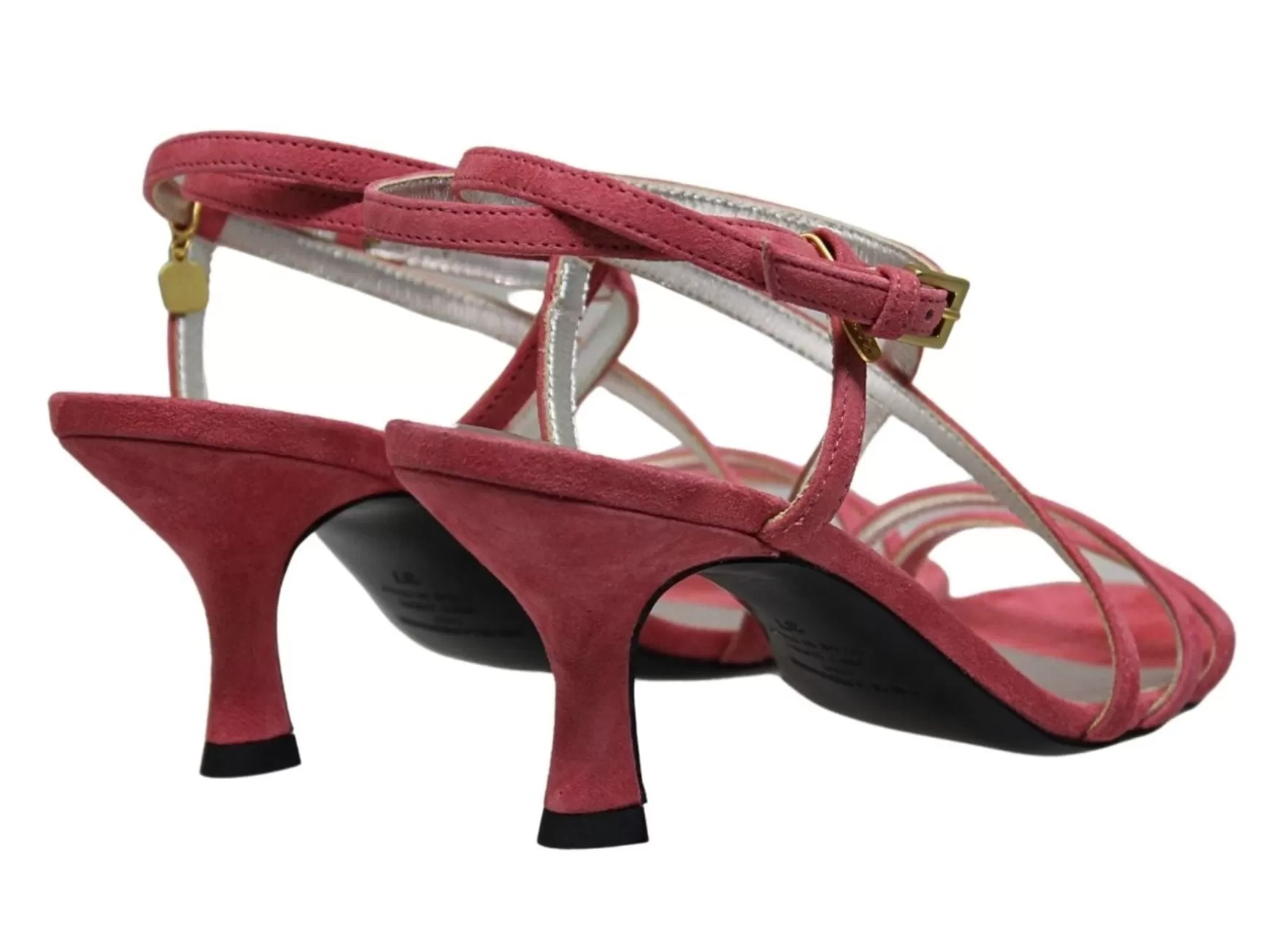 Ines de la Fressange Paris Théa cross-strap sandal in coral suede leather Shop