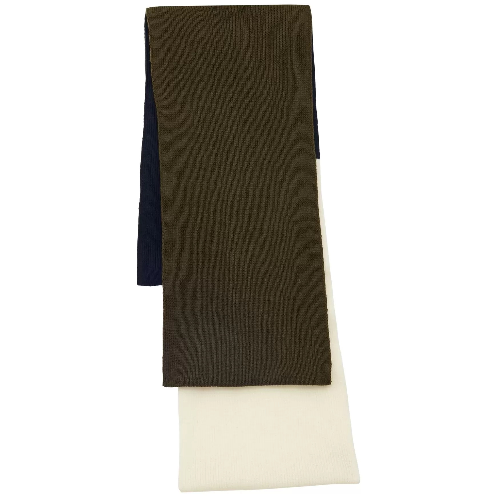 Ines de la Fressange Paris Ysée scarf in wool, navy, khaki and ecru Best